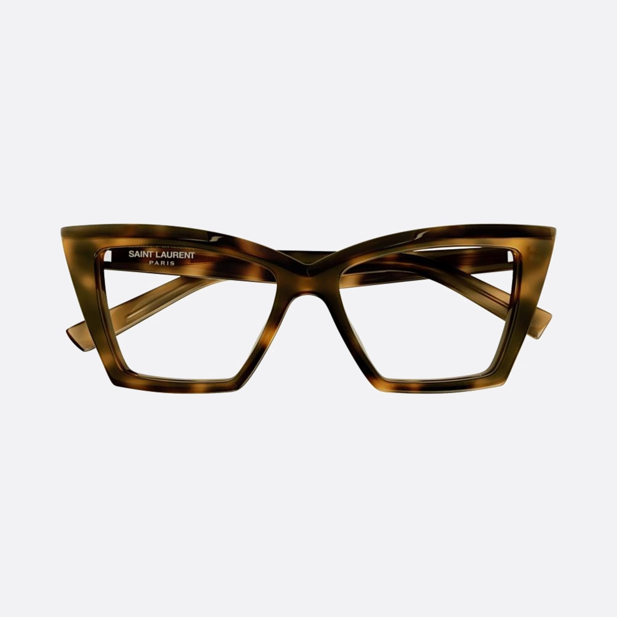 Saint 54mm Laurent Opt Havana Cat Eye Woman Eyeglasses - Main View