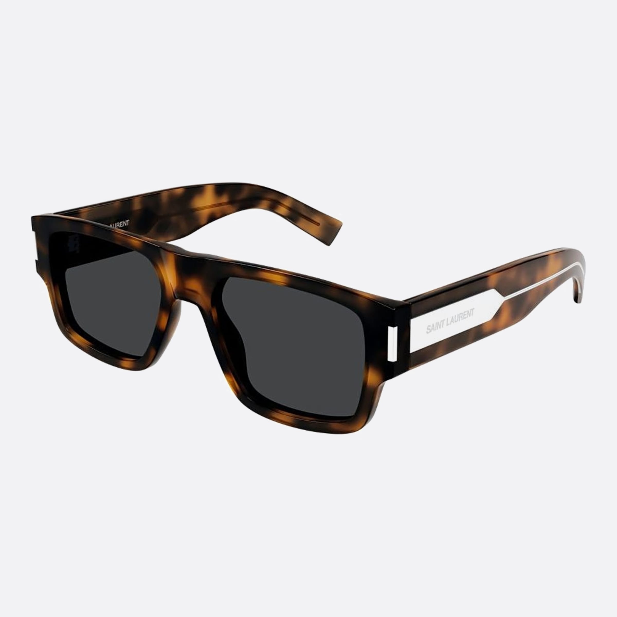 Saint 55mm Laurent Havana Squared Man Sunglasses - Side View