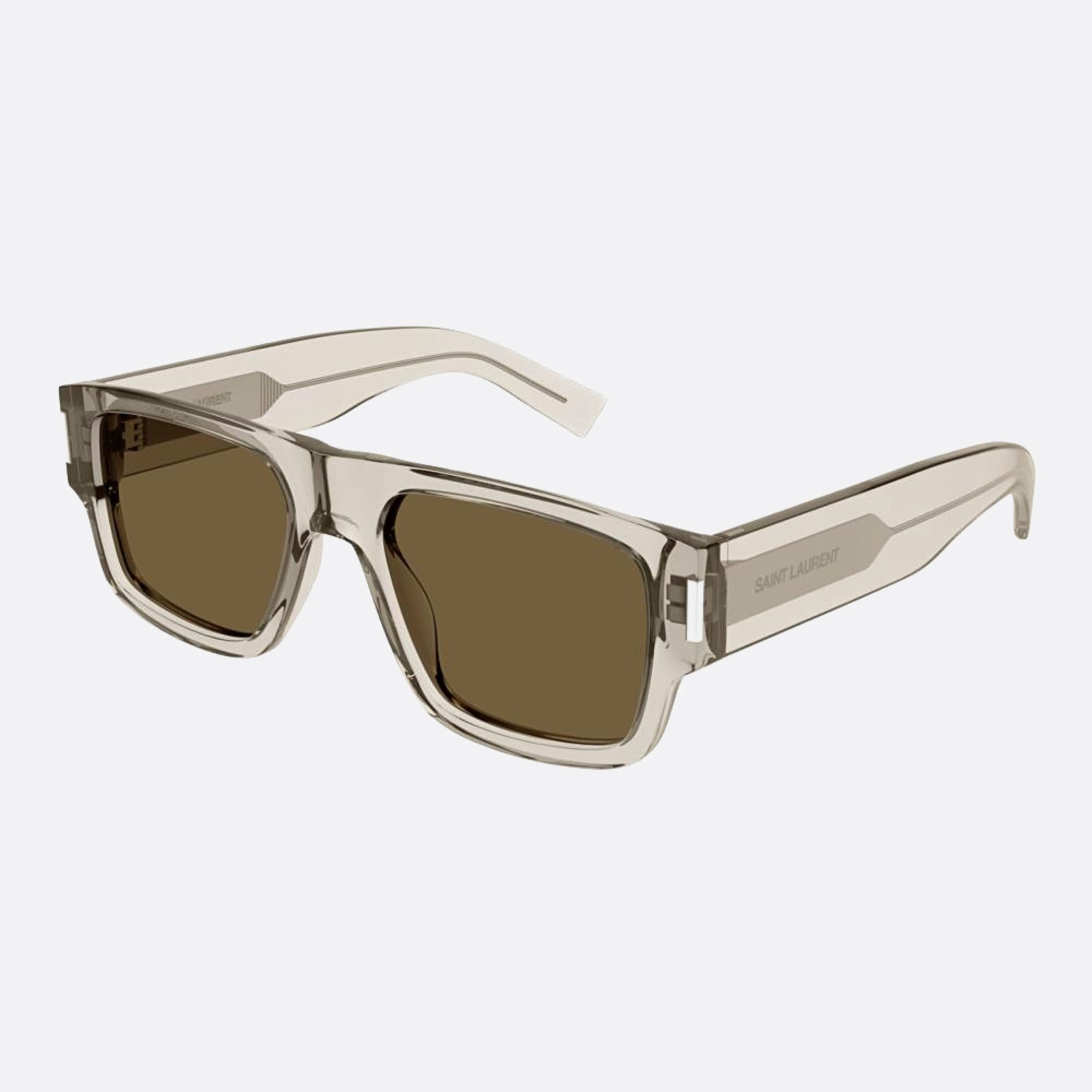 Saint 55mm Laurent Beb Brown Squared Man Sunglasses - Side View
