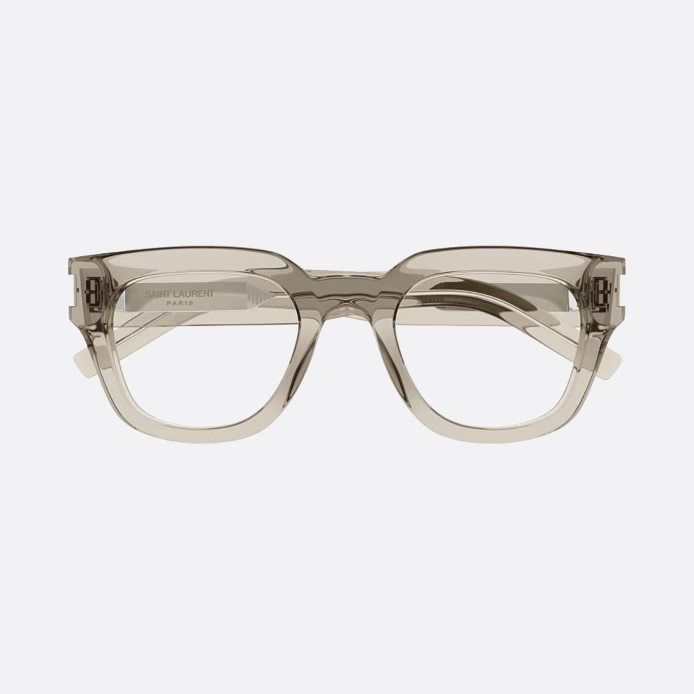 Saint 50mm Laurent Brown Squared Unisex Eyeglasses - Main View