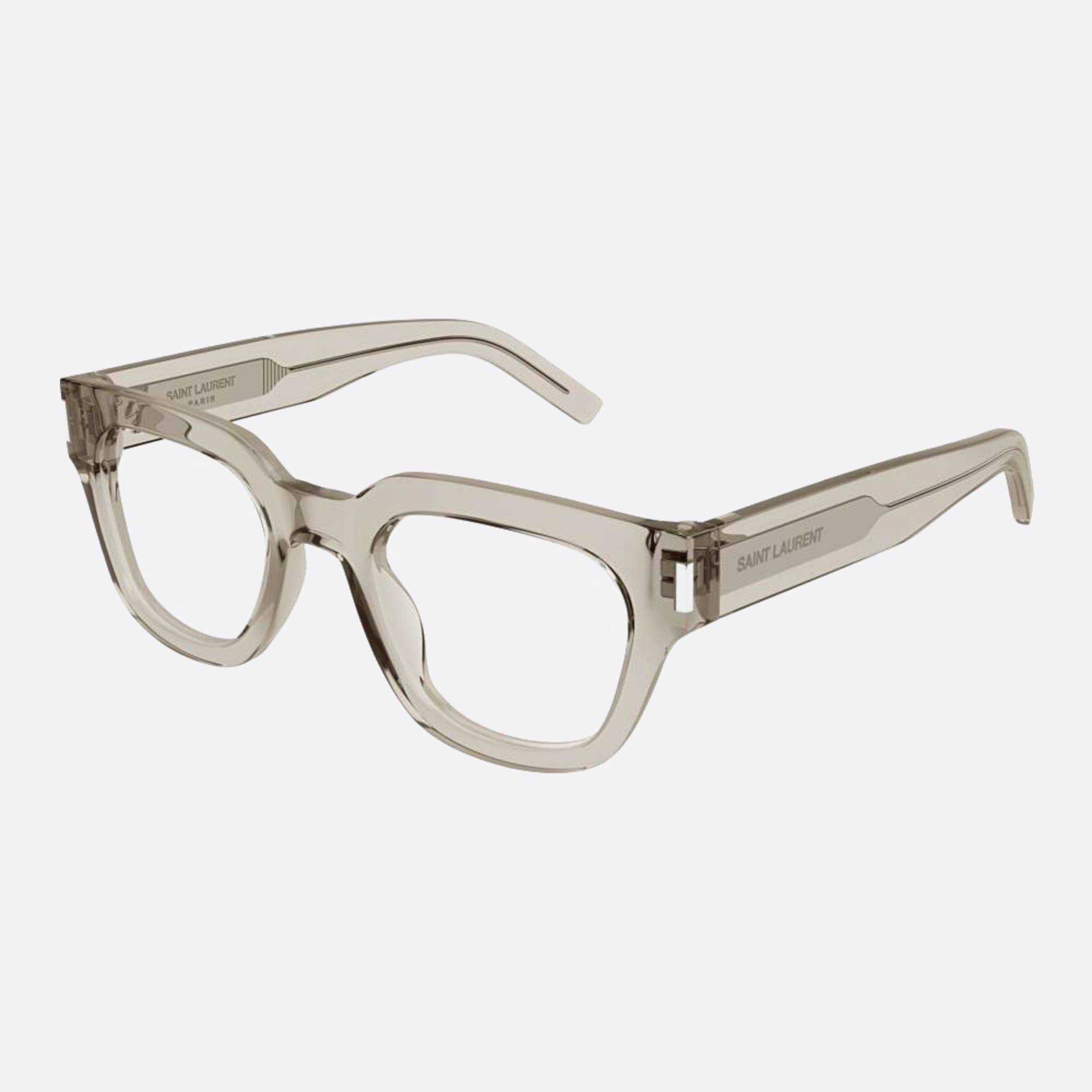 Saint 50mm Laurent Brown Squared Unisex Eyeglasses - Side View
