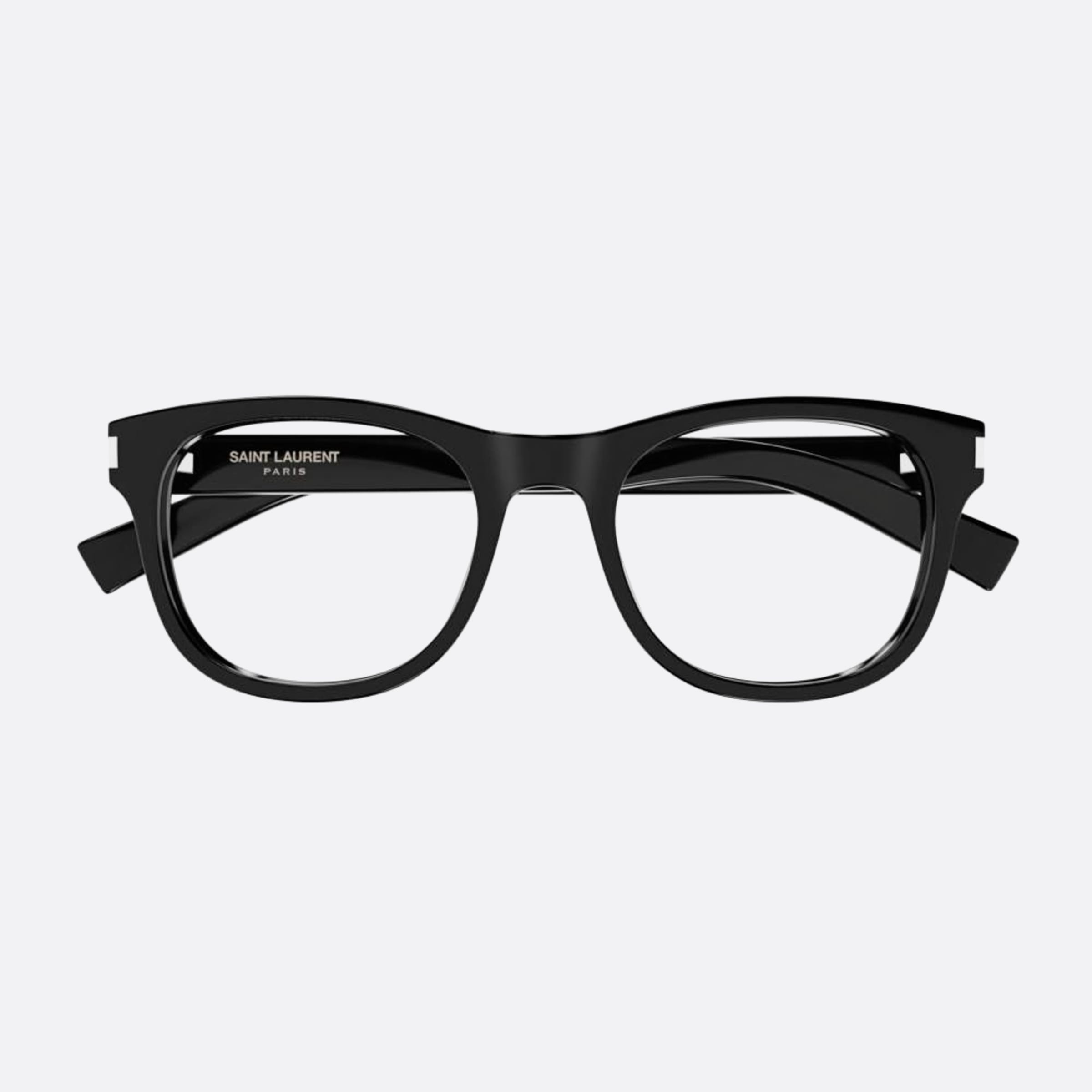 Saint 53mm Laurent Black Squared Unisex Eyeglasses - Main View