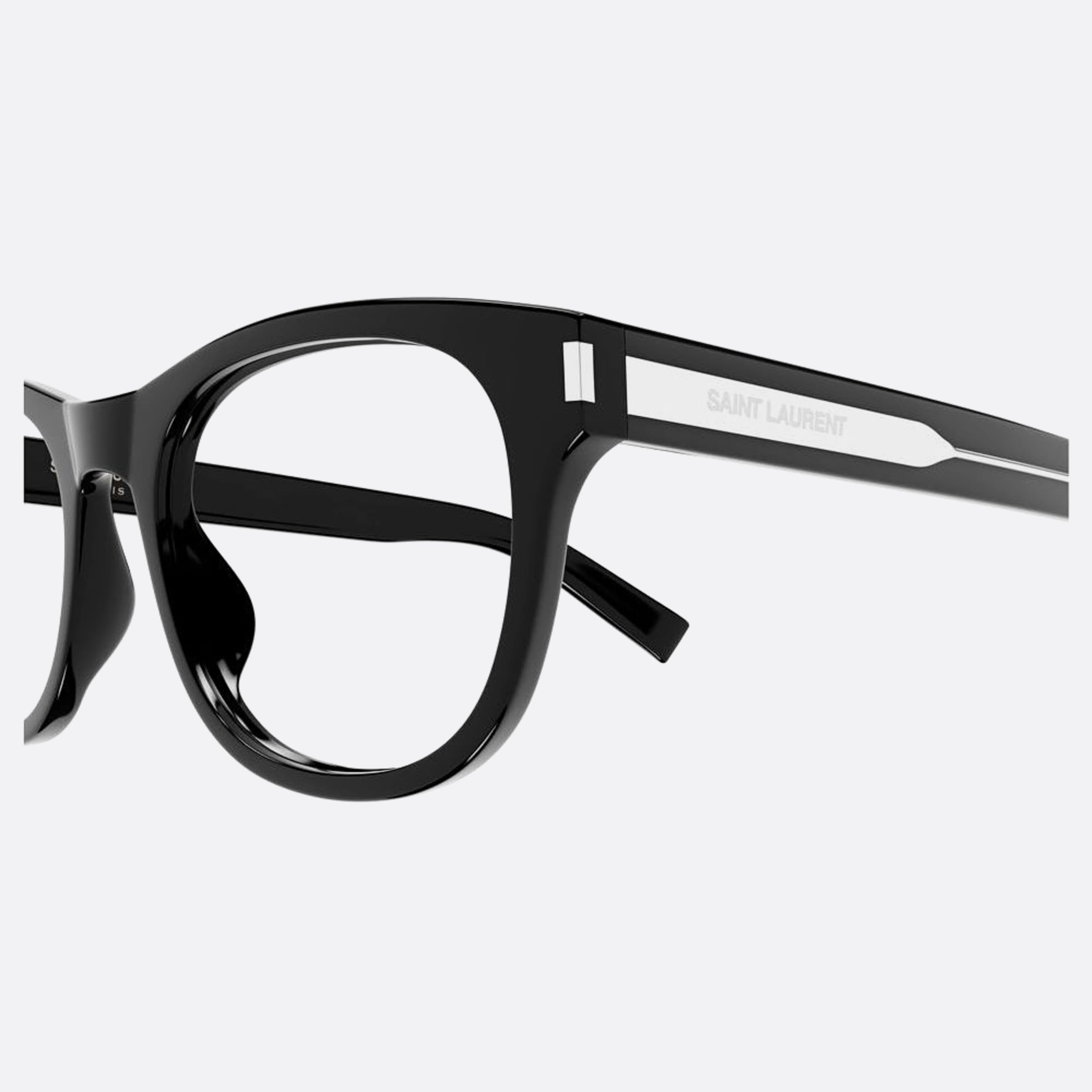 Saint 53mm Laurent Black Squared Unisex Eyeglasses - Lifestyle Shot