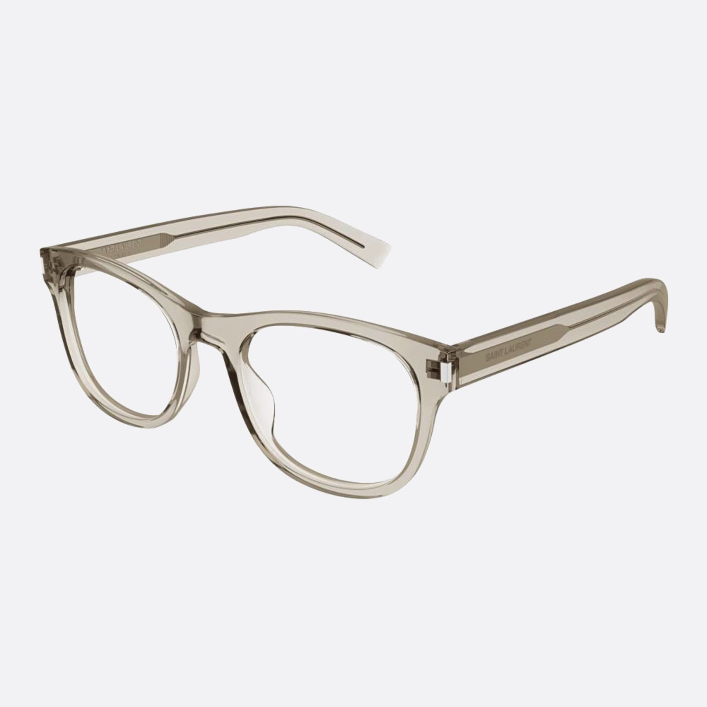 Saint 53mm Laurent Brown Squared Unisex Eyeglasses - Side View
