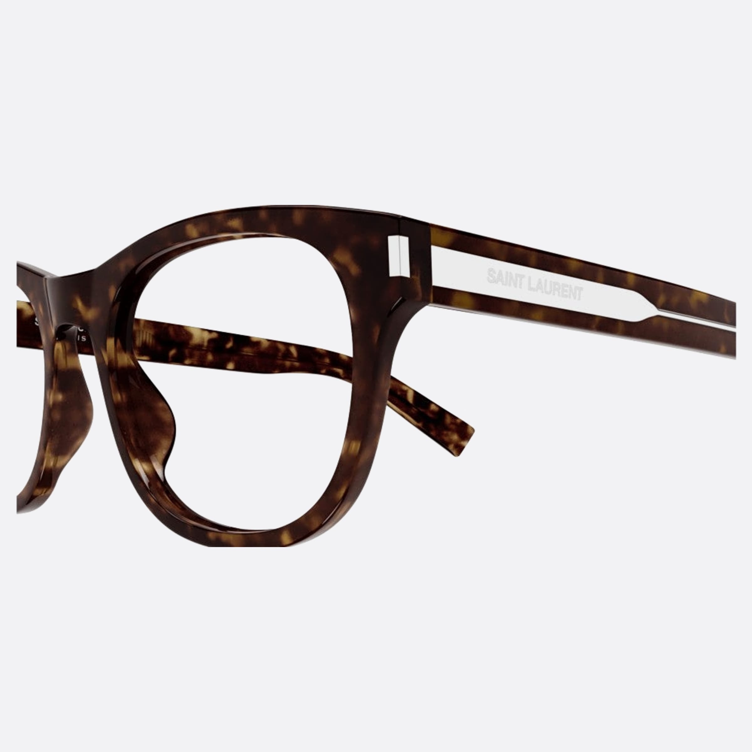 Saint 55mm Laurent Havana Squared Unisex Eyeglasses - Detail View
