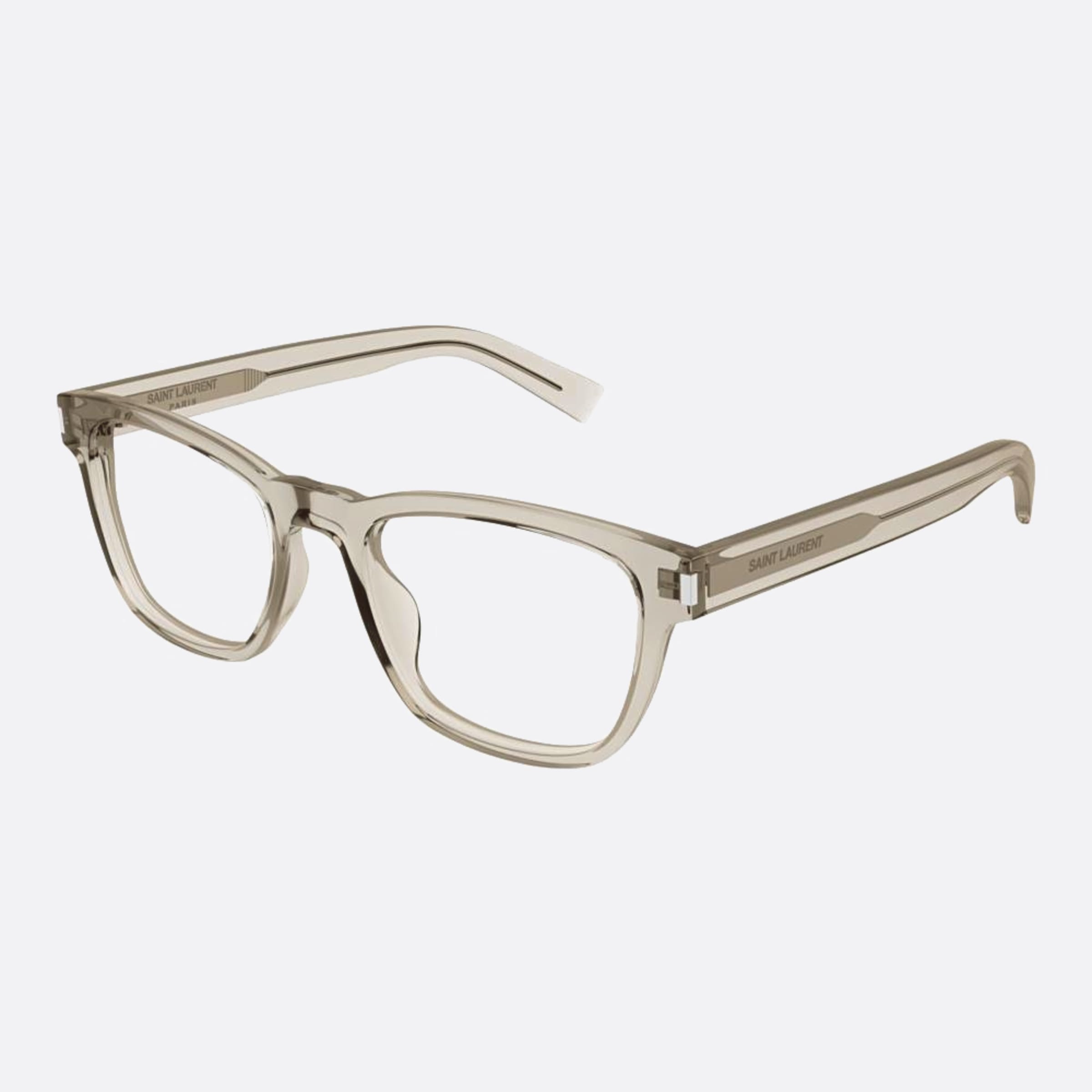 Saint 52mm Laurent Brown Squared Unisex Eyeglasses - Side View