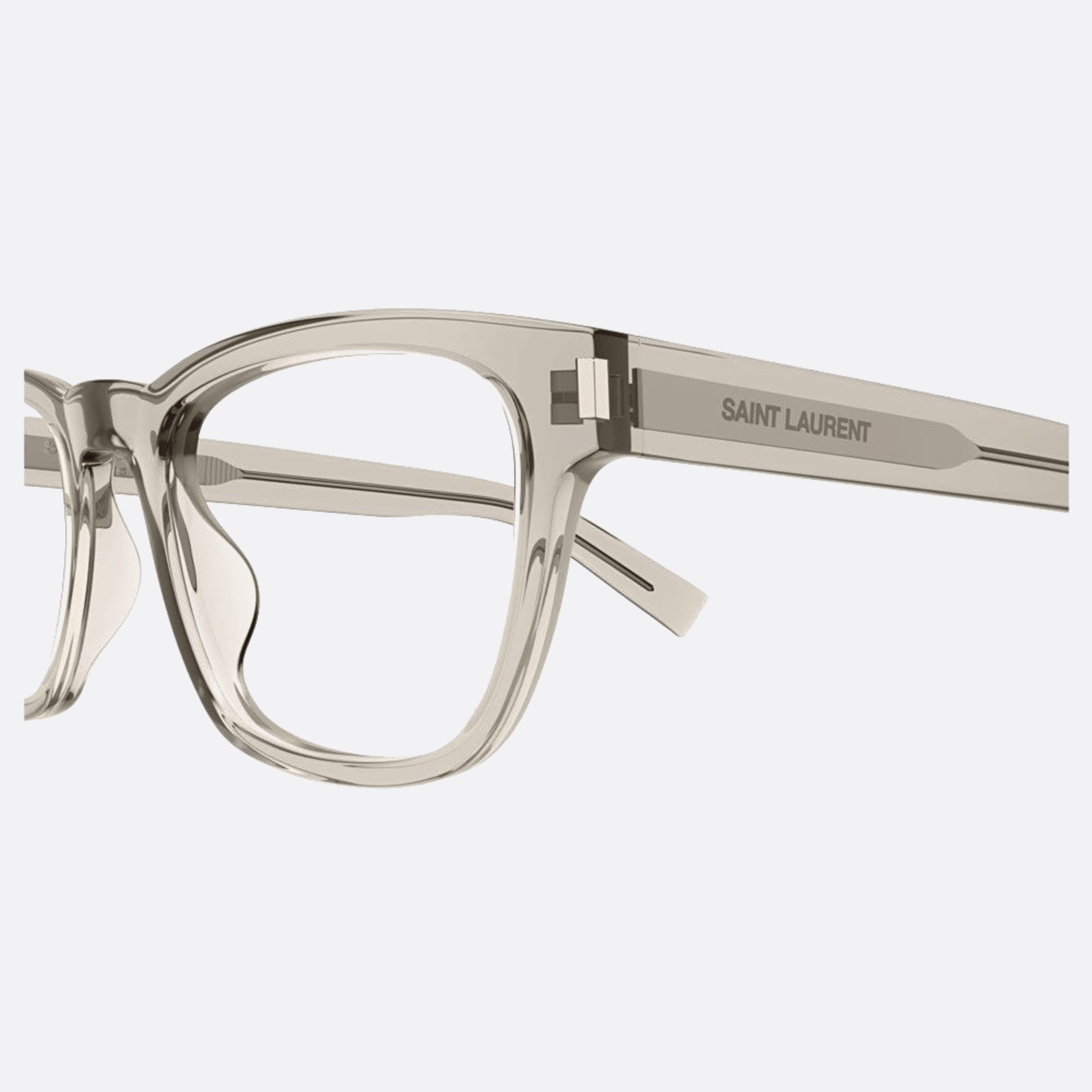 Saint 52mm Laurent Brown Squared Unisex Eyeglasses - Detail View