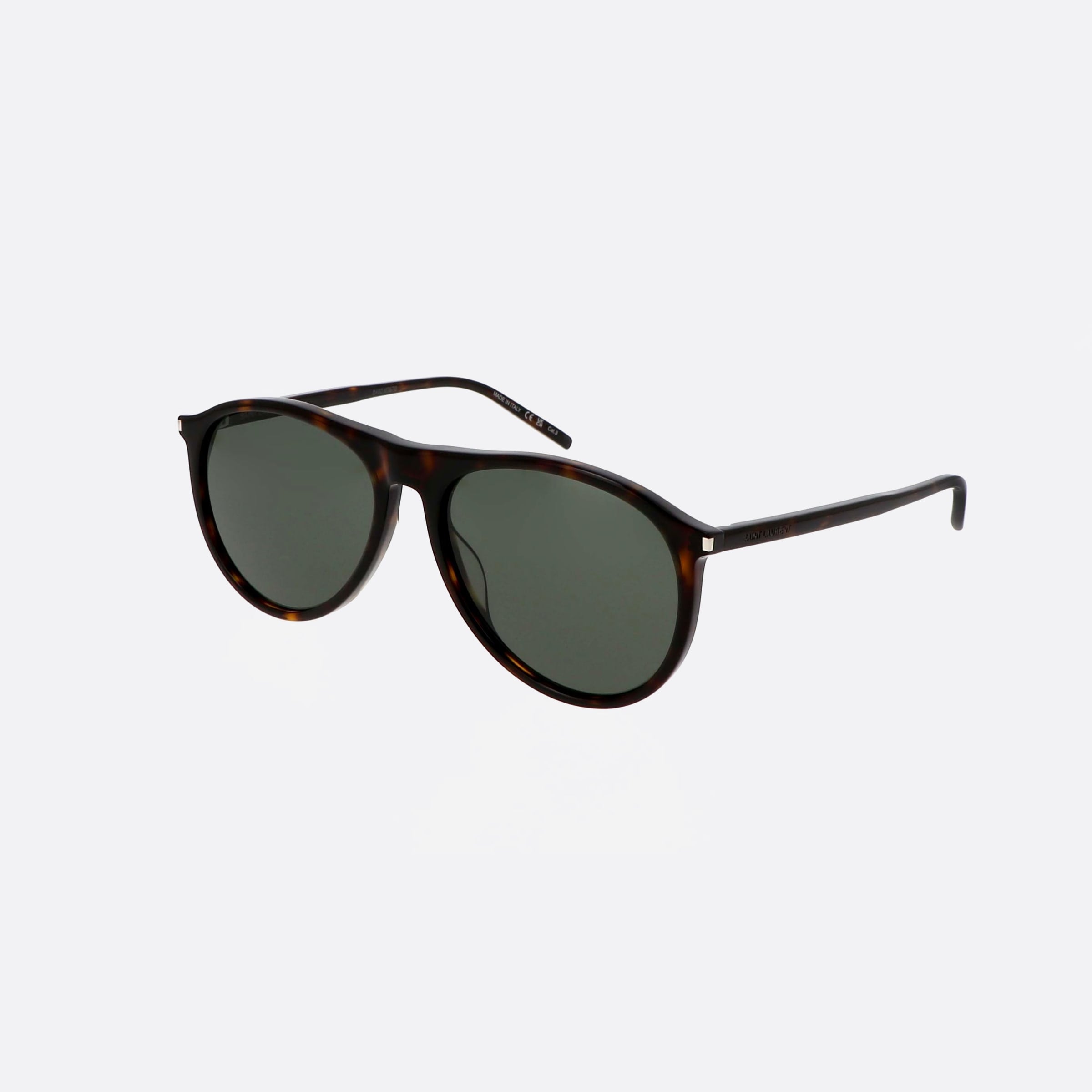 Saint 56mm Laurent Tortoise Pilot Unisex Sunglasses - Main View