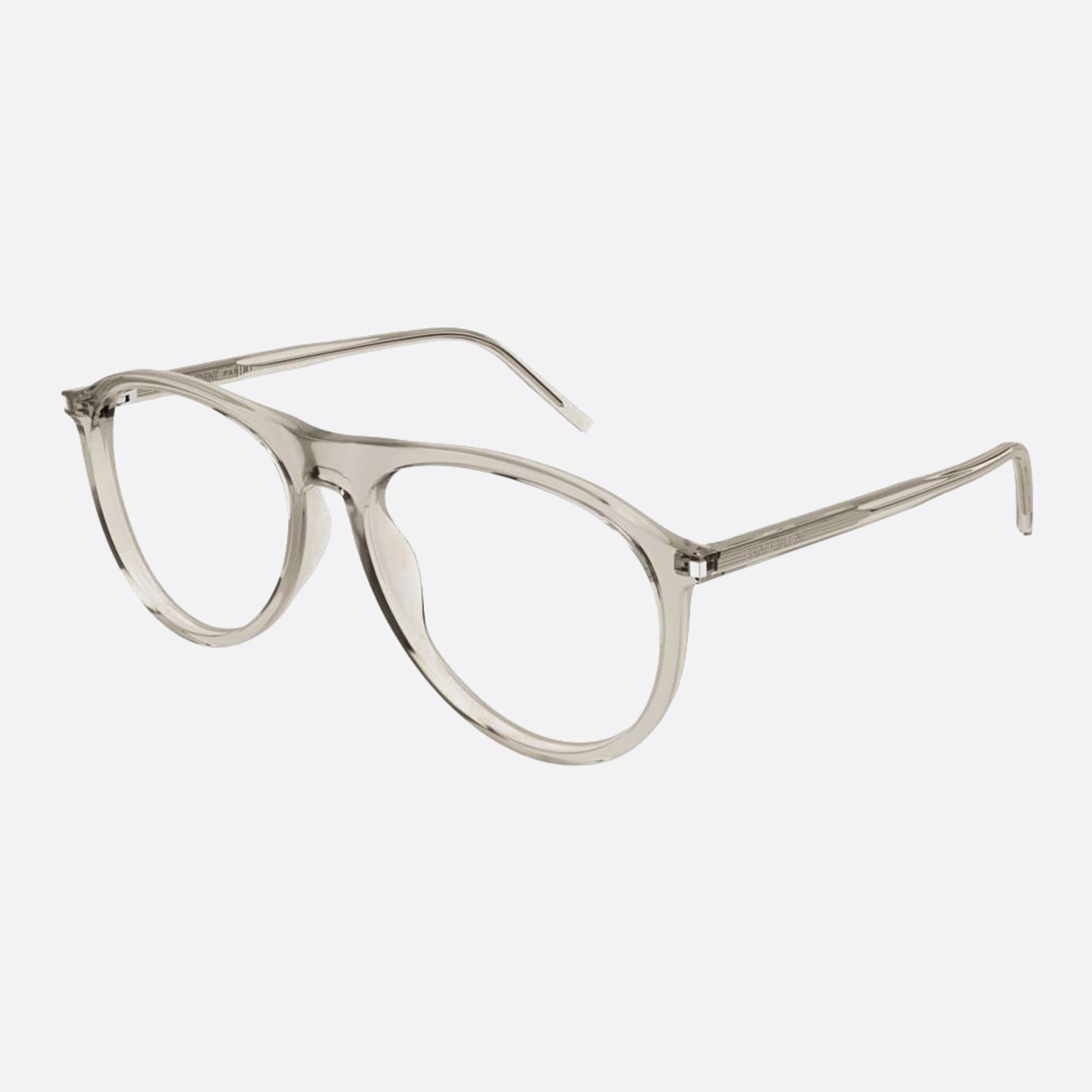 Saint 56mm Laurent Opt Transparent Round Unisex Eyeglasses - Side View