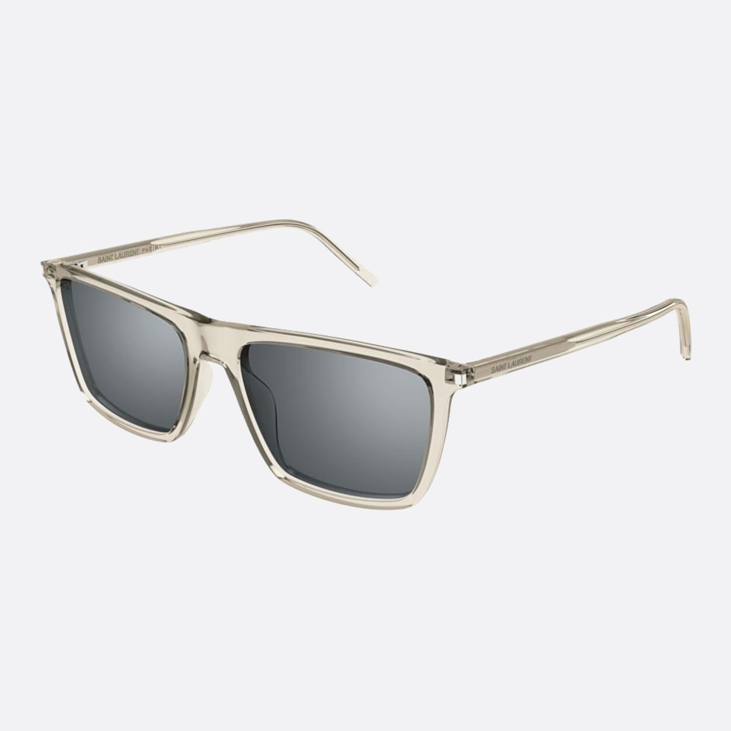 Saint 56mm Laurent Bes Brown Squared Man Sunglasses - Side View