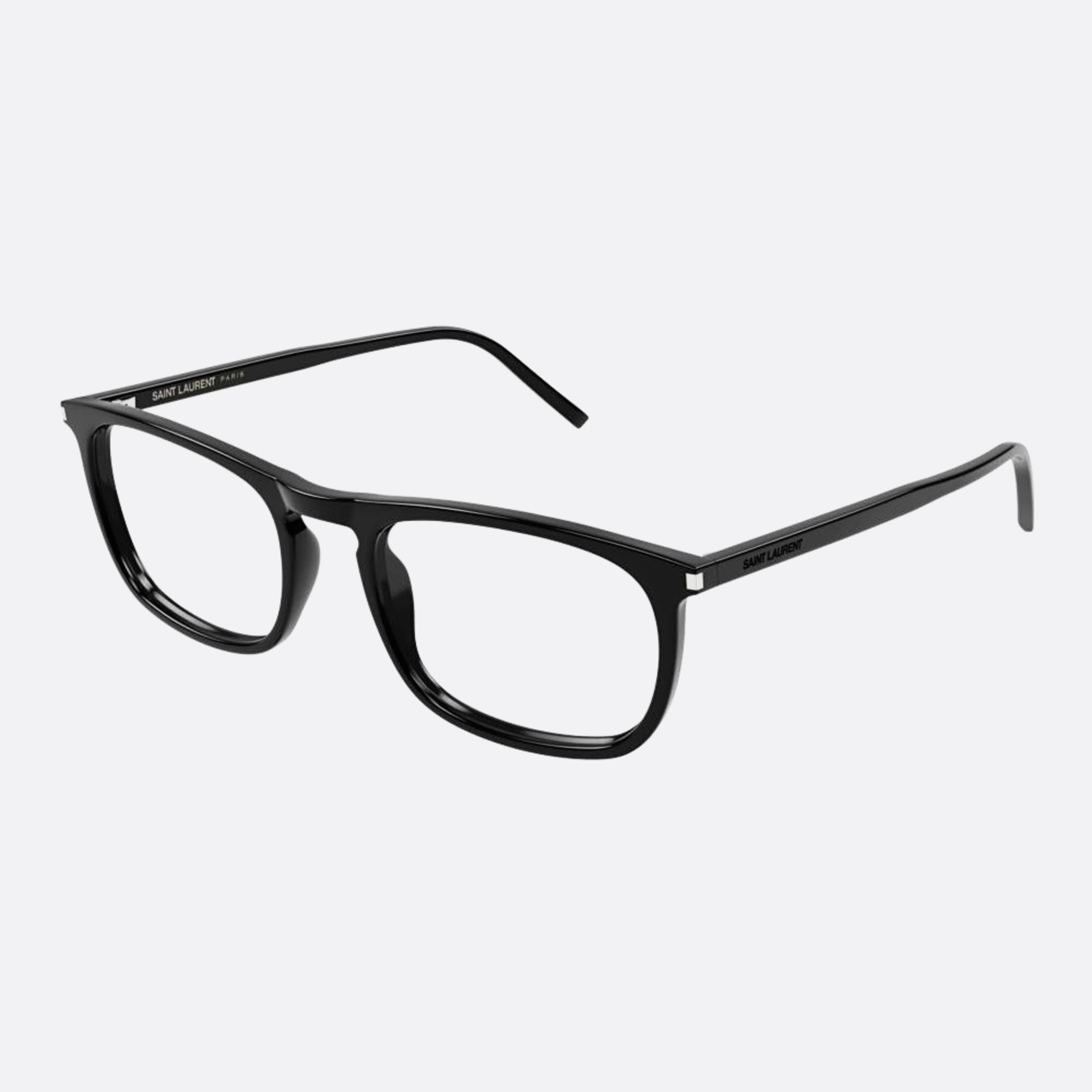Saint 54mm Laurent Black Round Unisex Eyeglasses - Side View