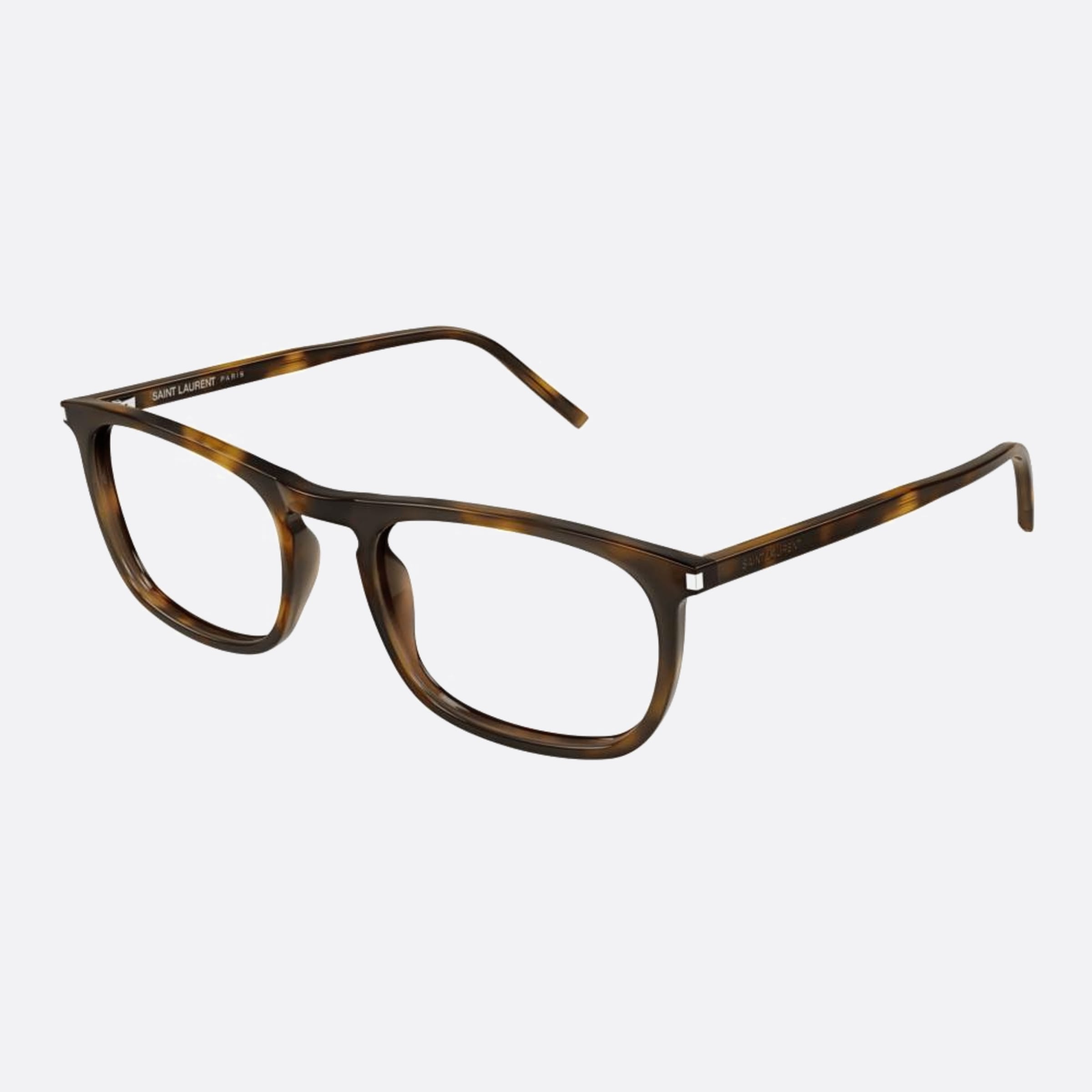 Saint 54mm Laurent Havana Round Unisex Eyeglasses - Side View