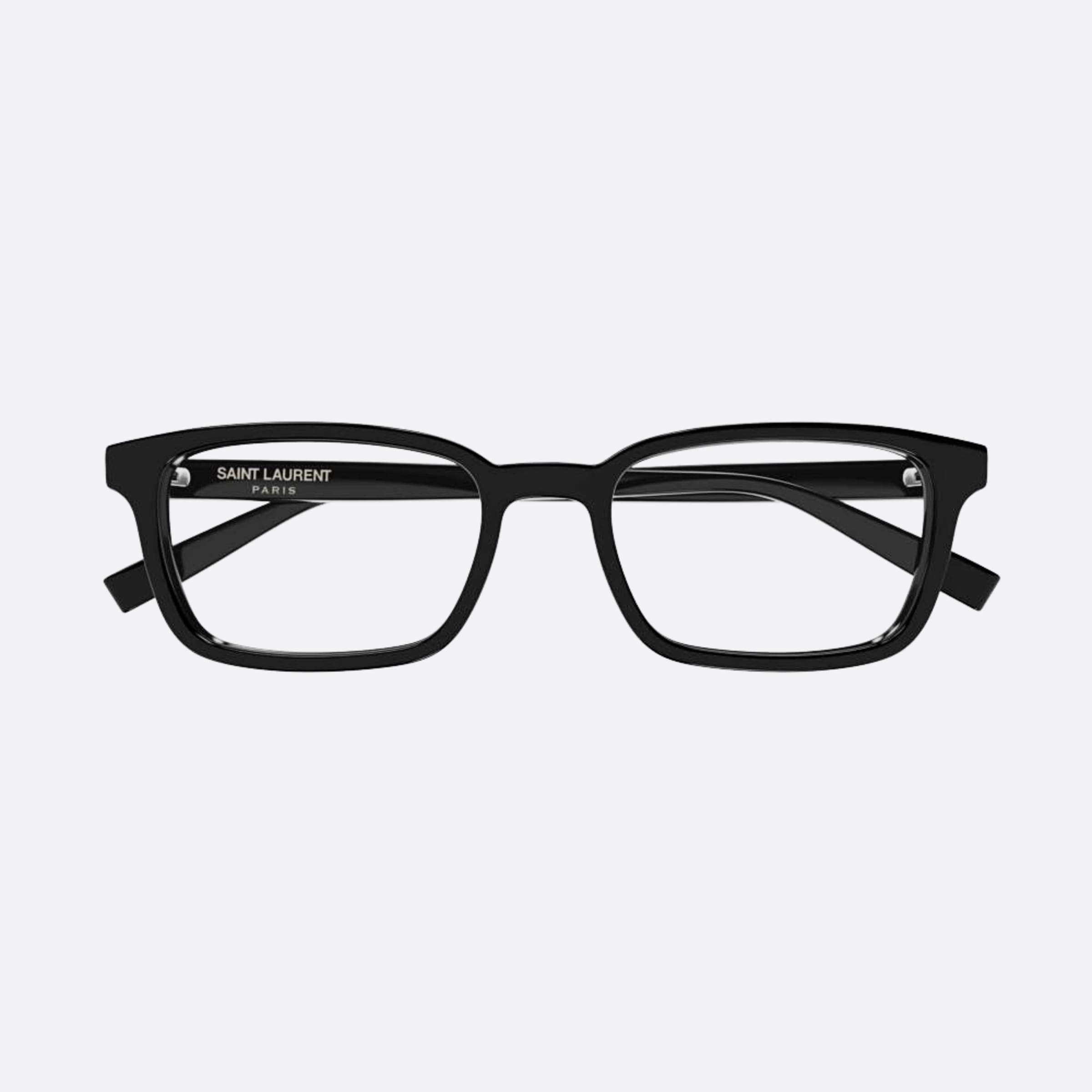 Saint 54mm Laurent Black Squared Unisex Eyeglasses - Main View