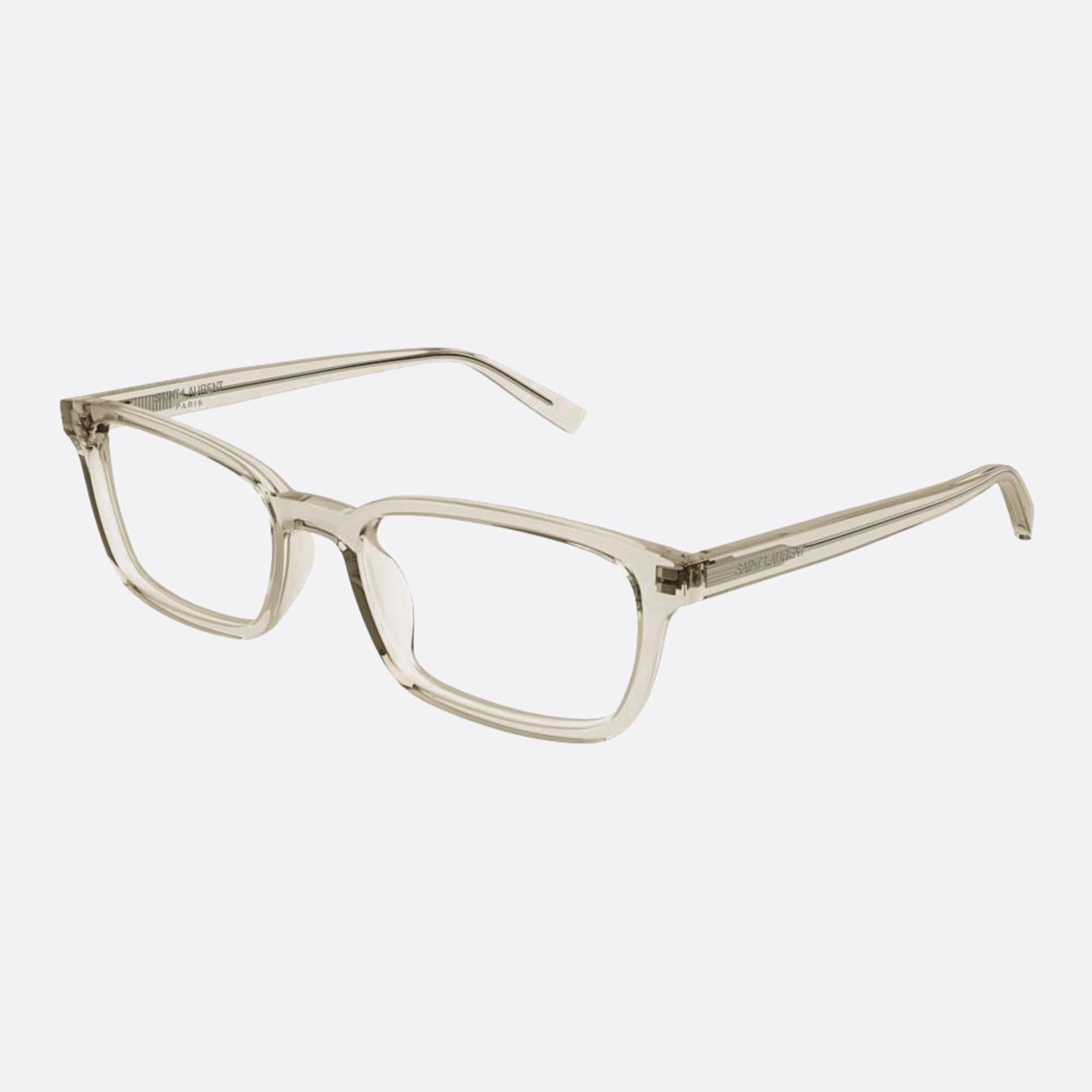 Saint 54mm Laurent Brown Squared Unisex Eyeglasses - Side View