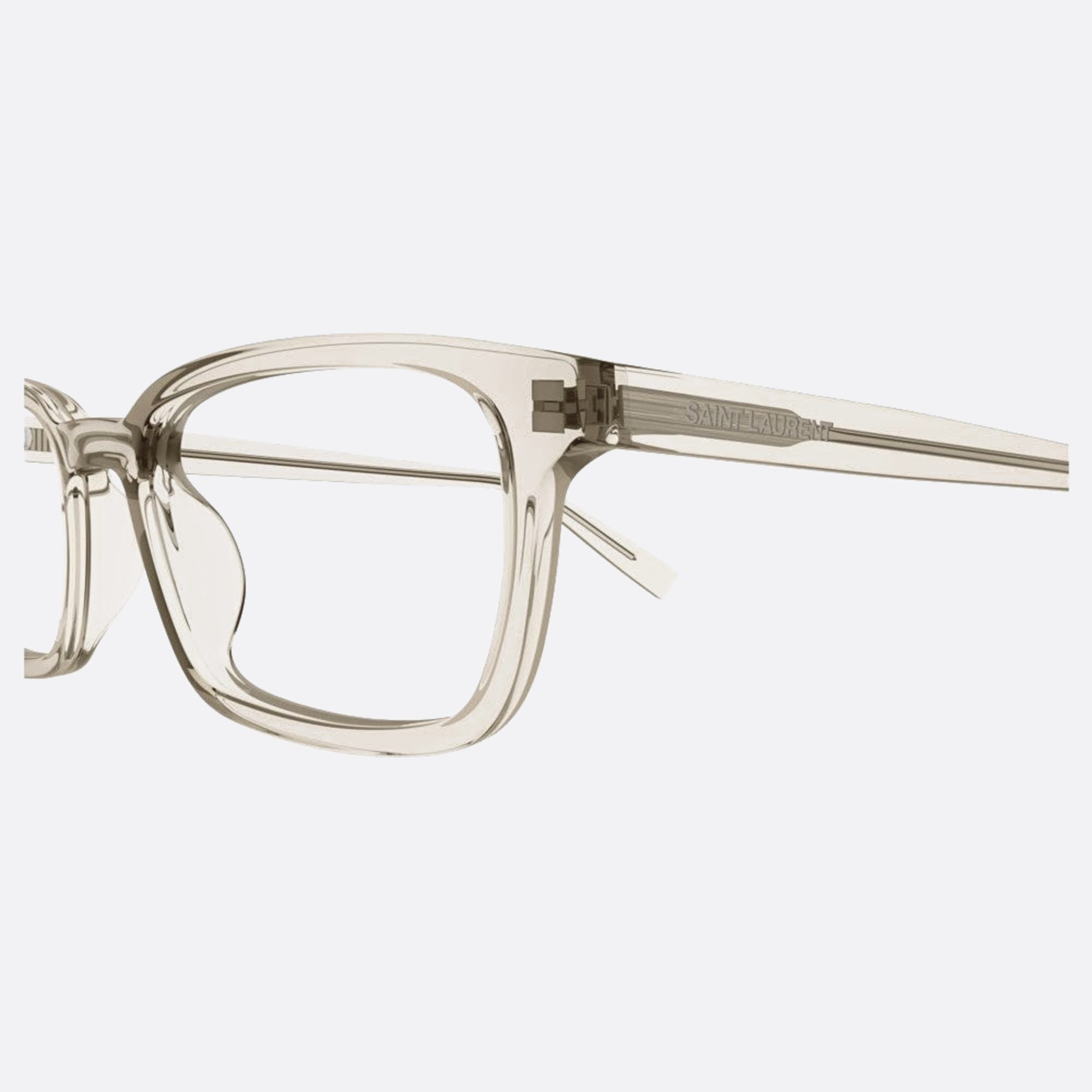 Saint 54mm Laurent Brown Squared Unisex Eyeglasses - Detail View