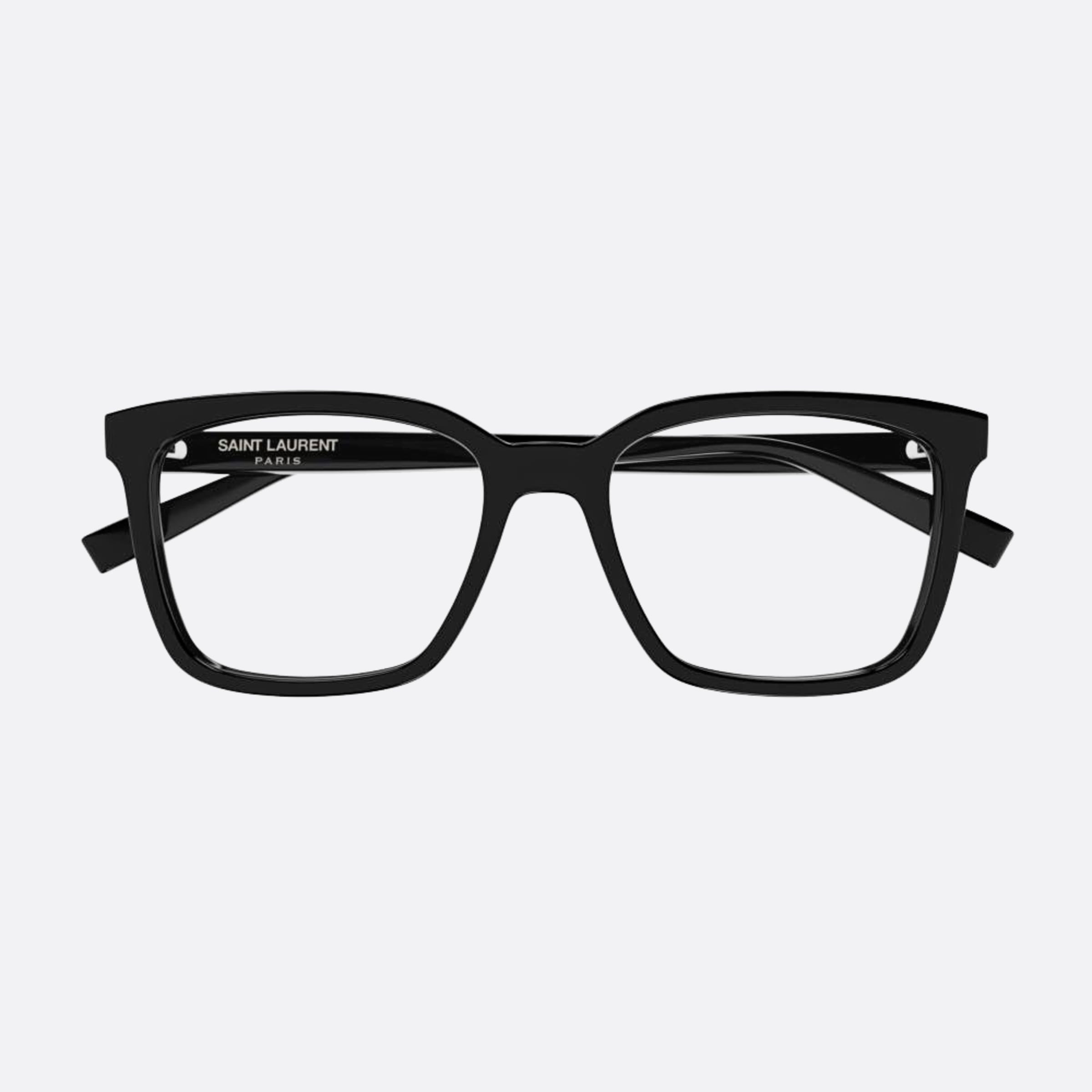 Saint 55mm Laurent Black Squared Man Eyeglasses - Main View