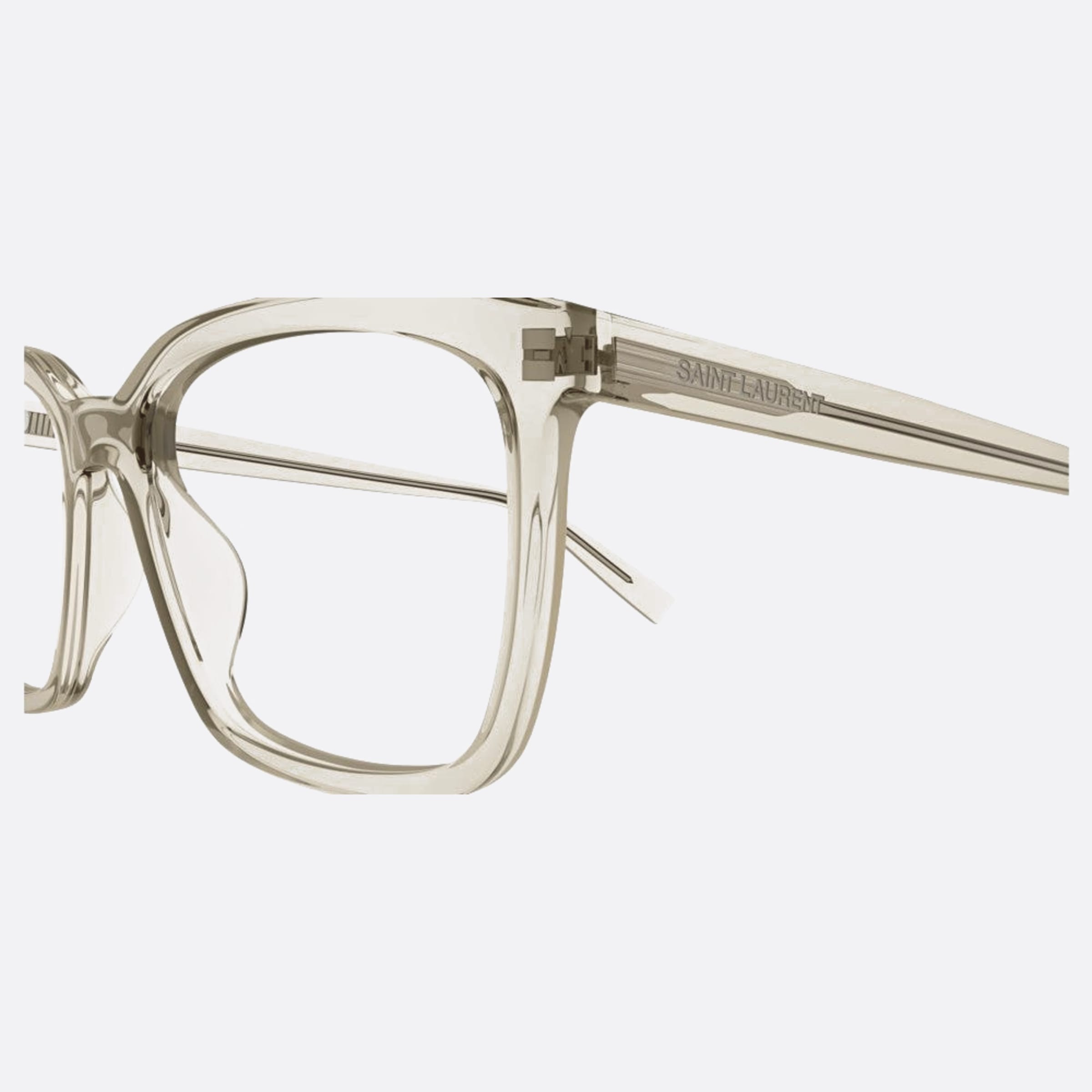 Saint 55mm Laurent Brown Squared Man Eyeglasses - Detail View