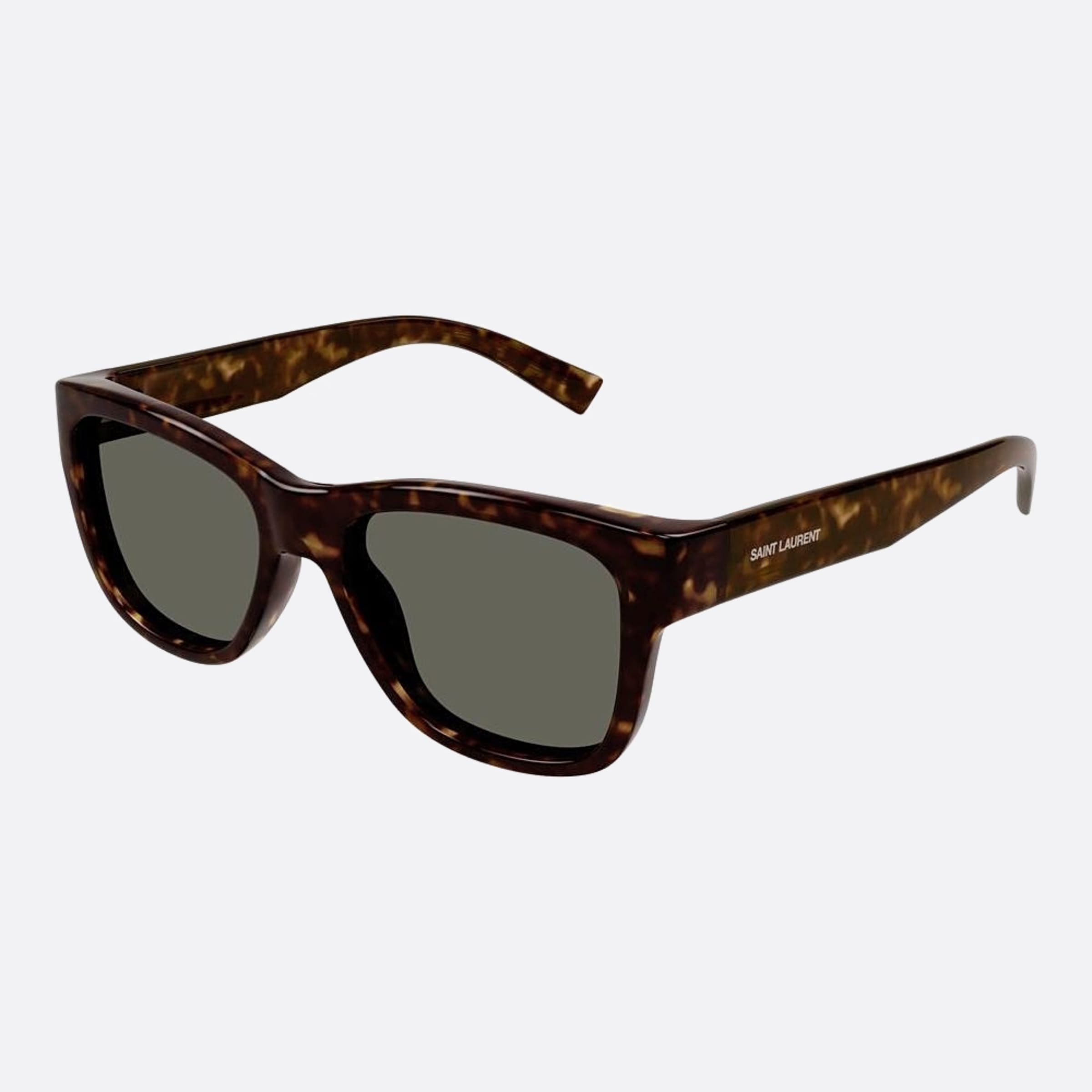 Saint 54mm Laurent Havana Geometric Man Sunglasses - Side View