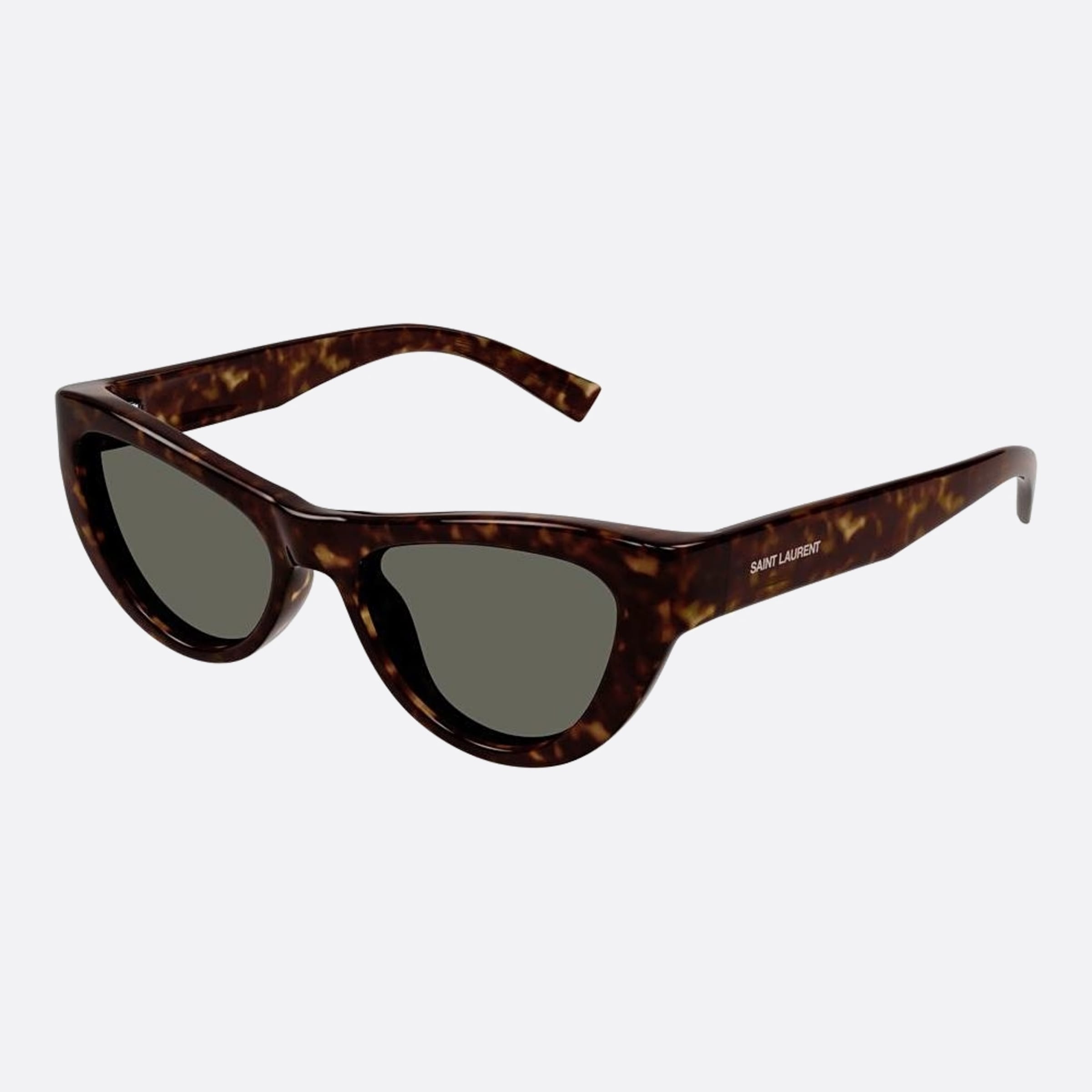 Saint 53mm Laurent Havana Cat Eye Woman Sunglasses - Side View