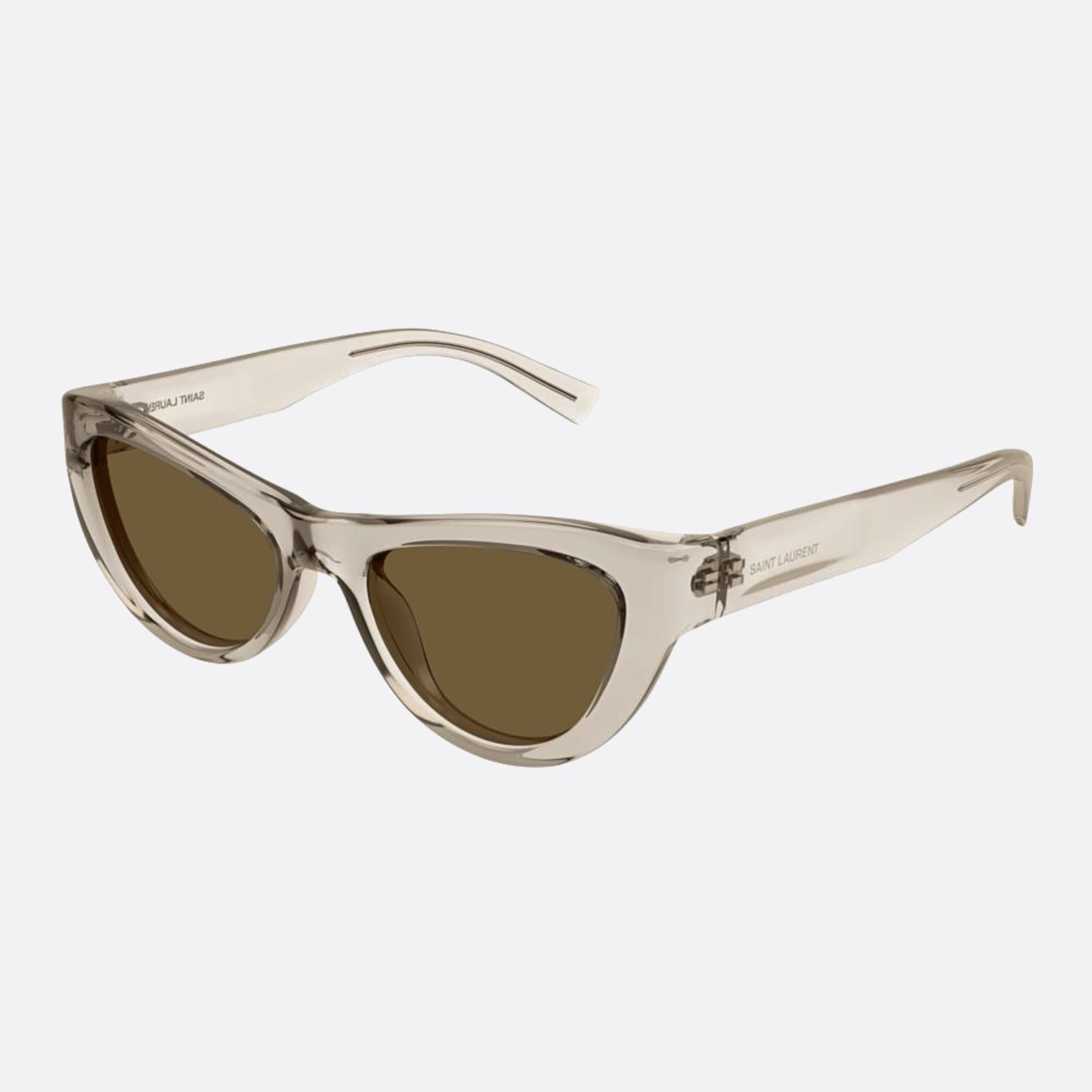 Saint 53mm Laurent Beb Brown Cat Eye Woman Sunglasses - Side View