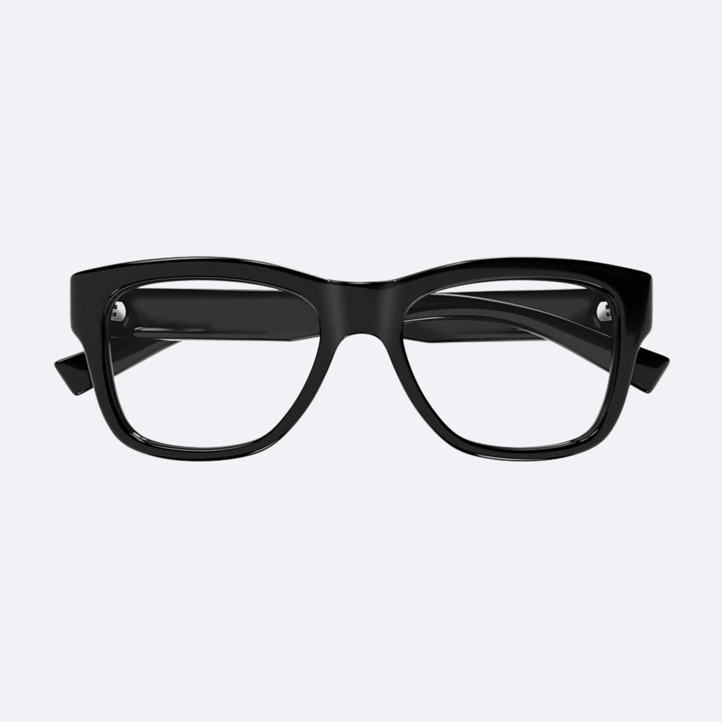 Saint 54mm Laurent Black Squared Unisex Eyeglasses - Main View