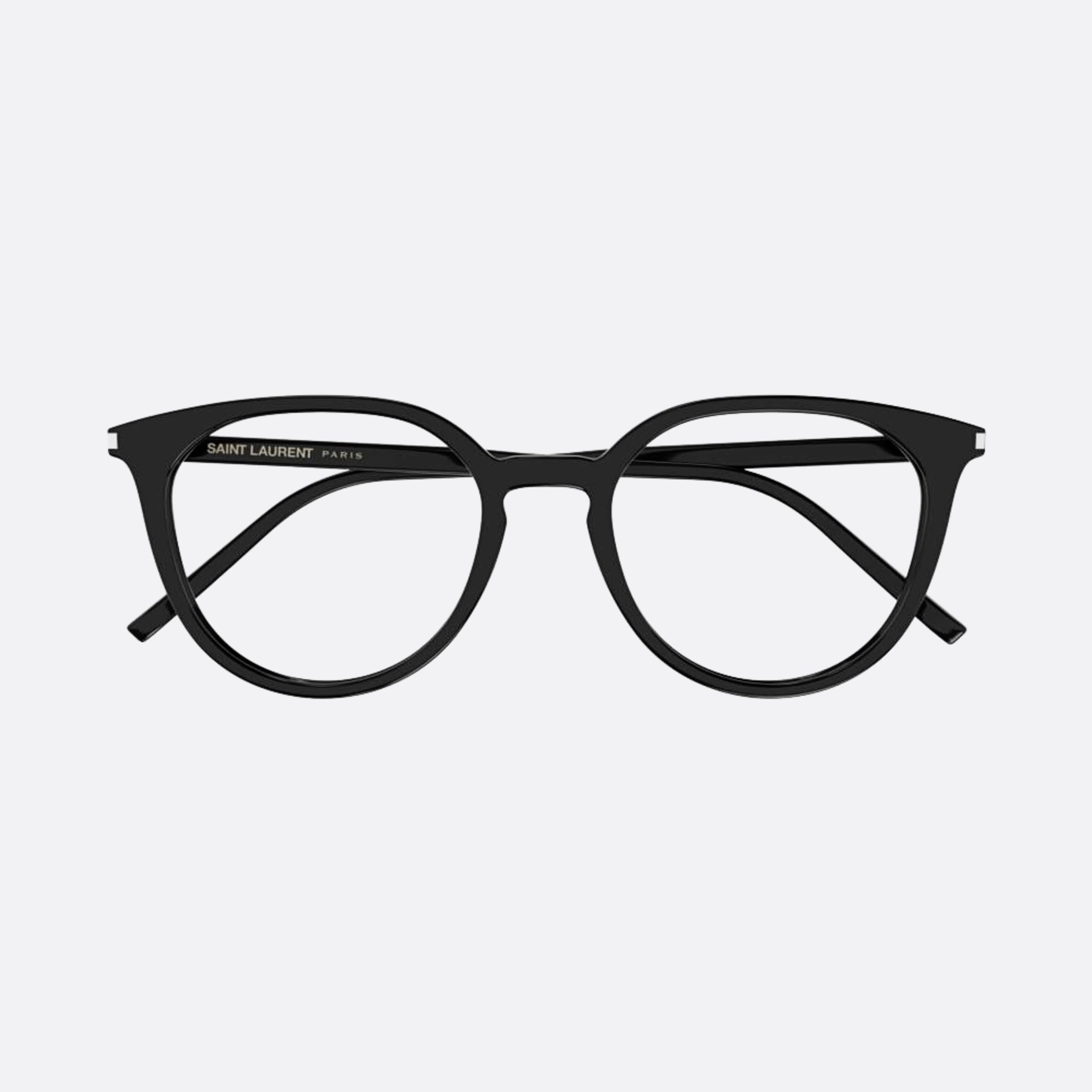 Saint 52mm Laurent Black Round Unisex Eyeglasses - Main View