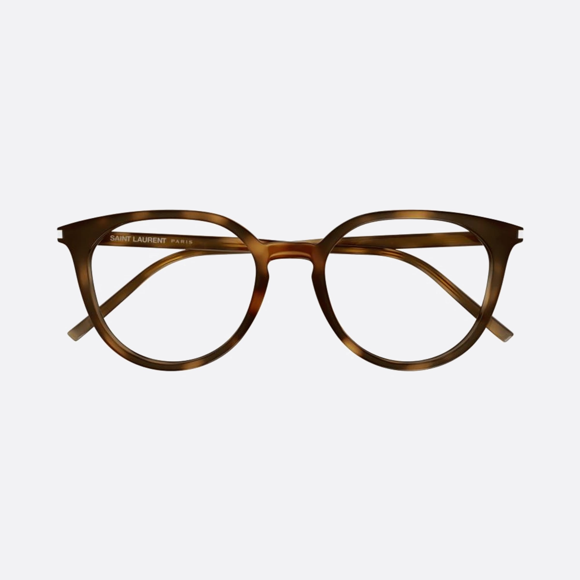 Saint 52mm Laurent Havana Round Unisex Eyeglasses - Main View