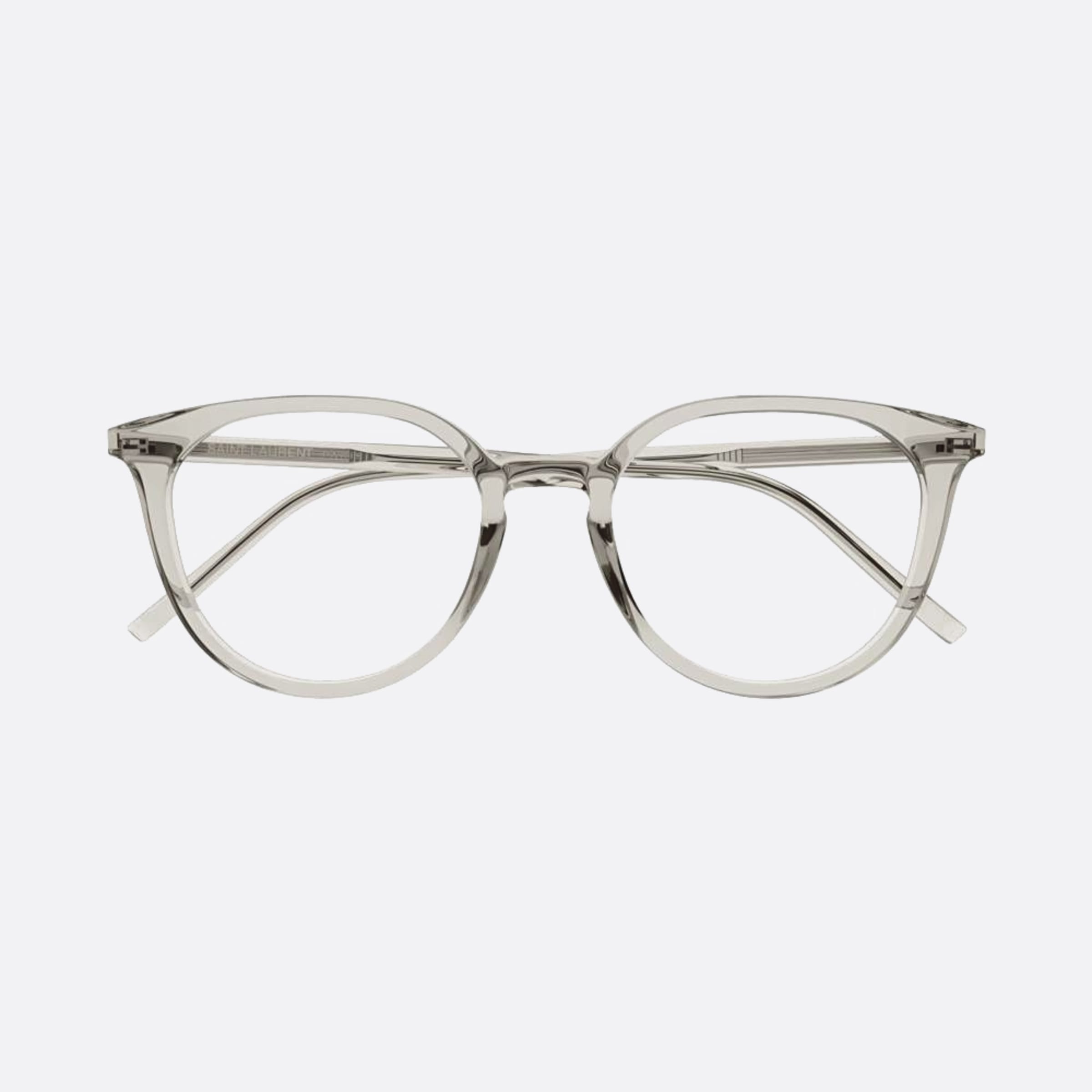 Saint 52mm Laurent Brown Round Unisex Eyeglasses - Main View