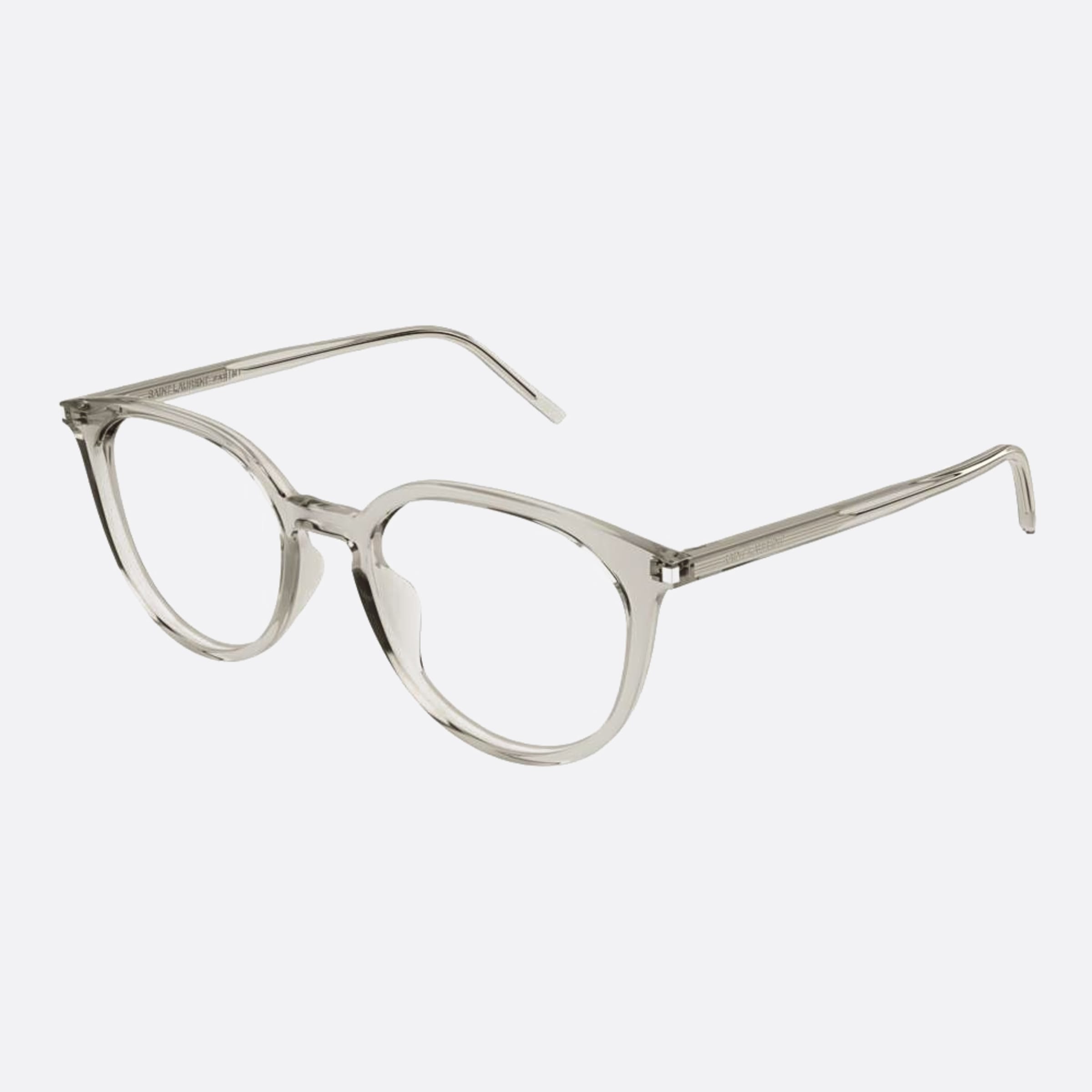 Saint 52mm Laurent Brown Round Unisex Eyeglasses - Side View