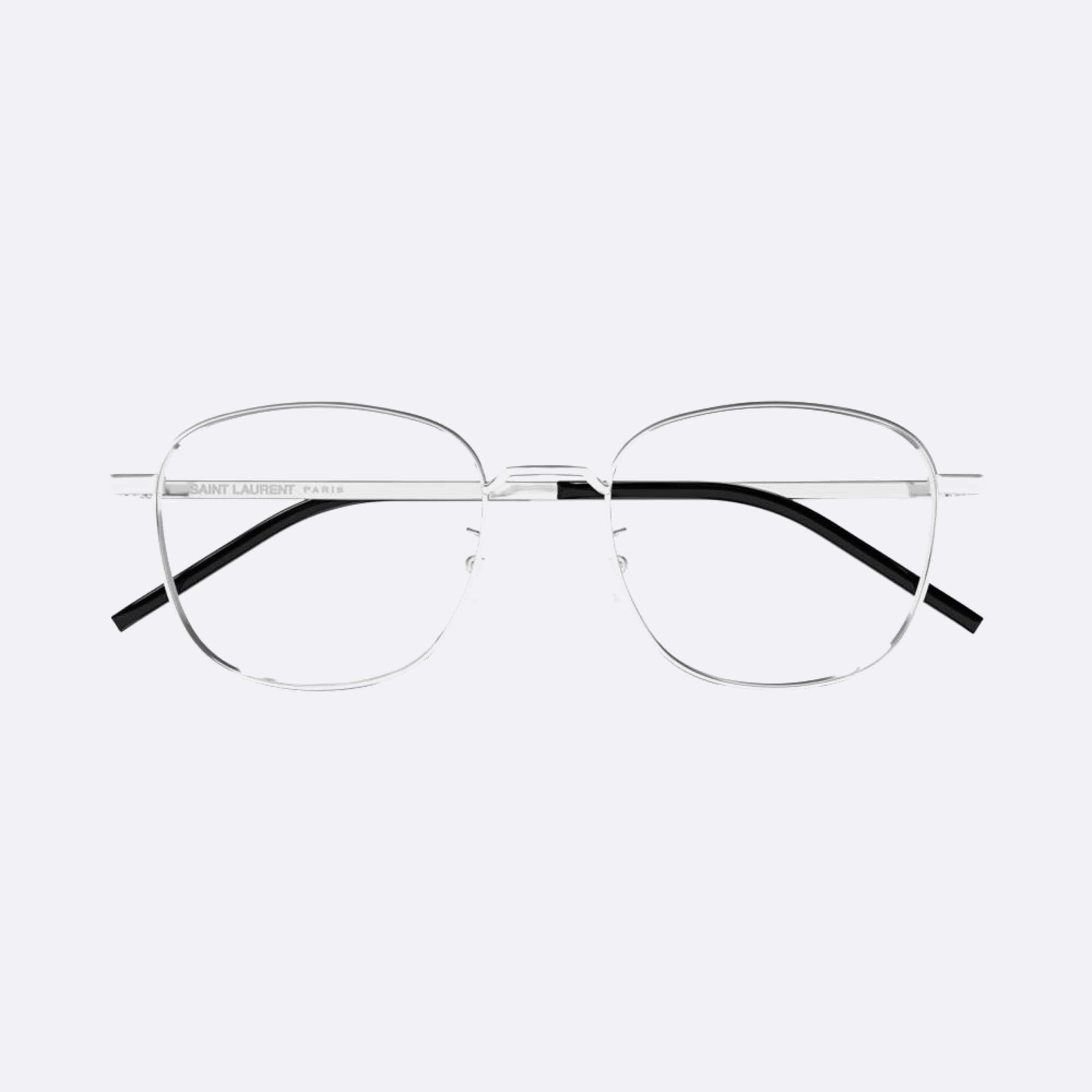 Saint 53mm Laurent Silver Round Unisex Eyeglasses - Main View