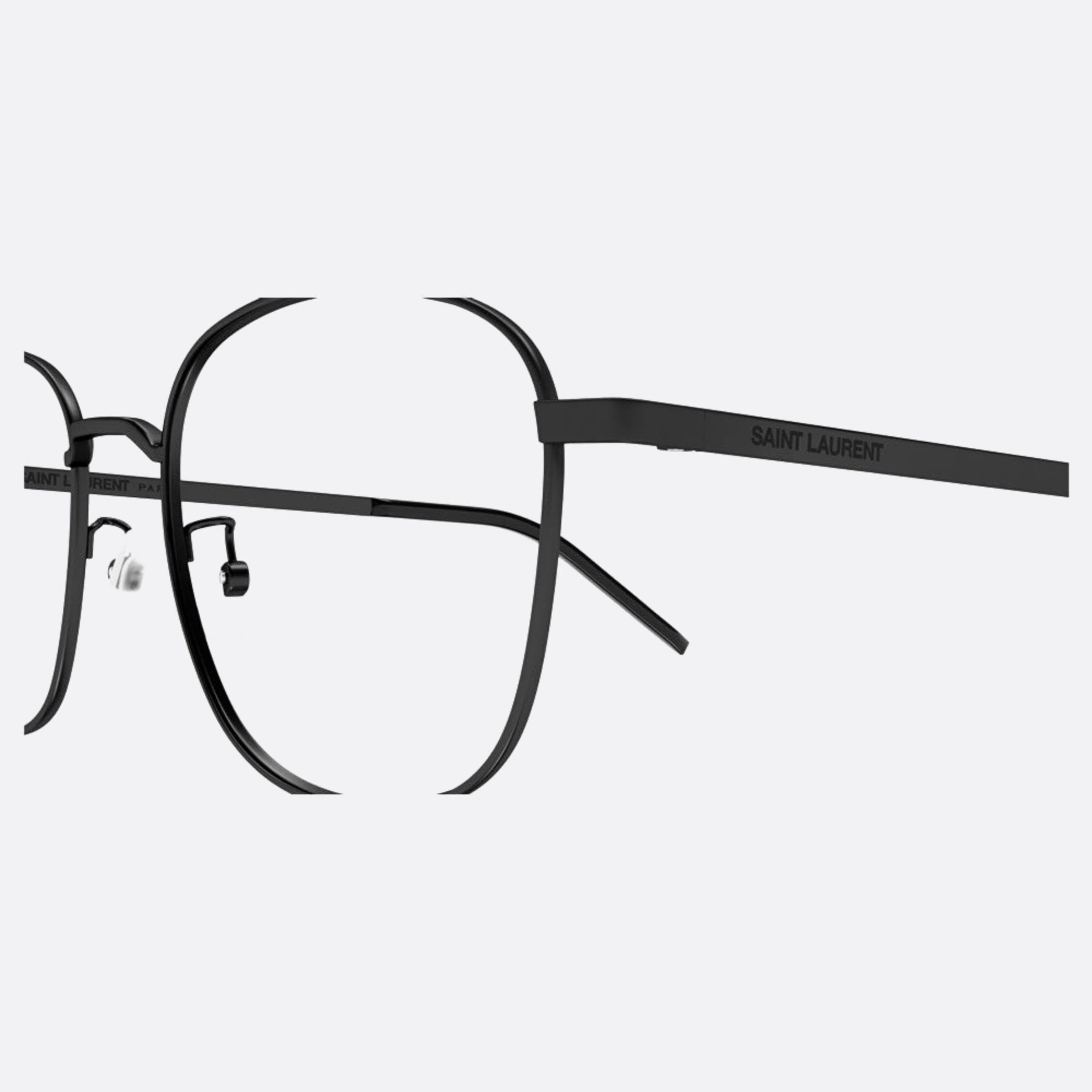 Saint 53mm Laurent Black Round Unisex Eyeglasses - Detail View