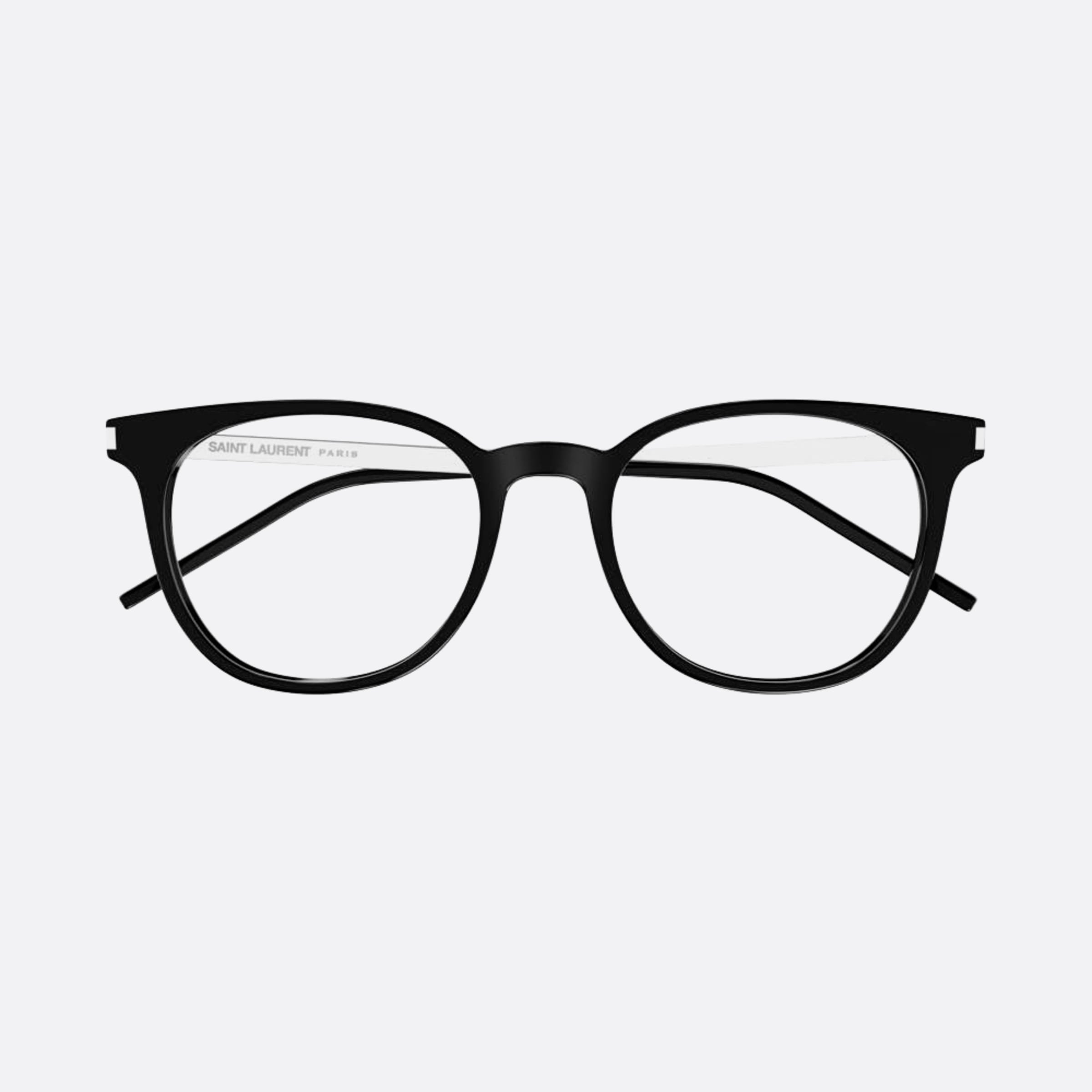 Saint 52mm Laurent Black Round Unisex Eyeglasses - Main View