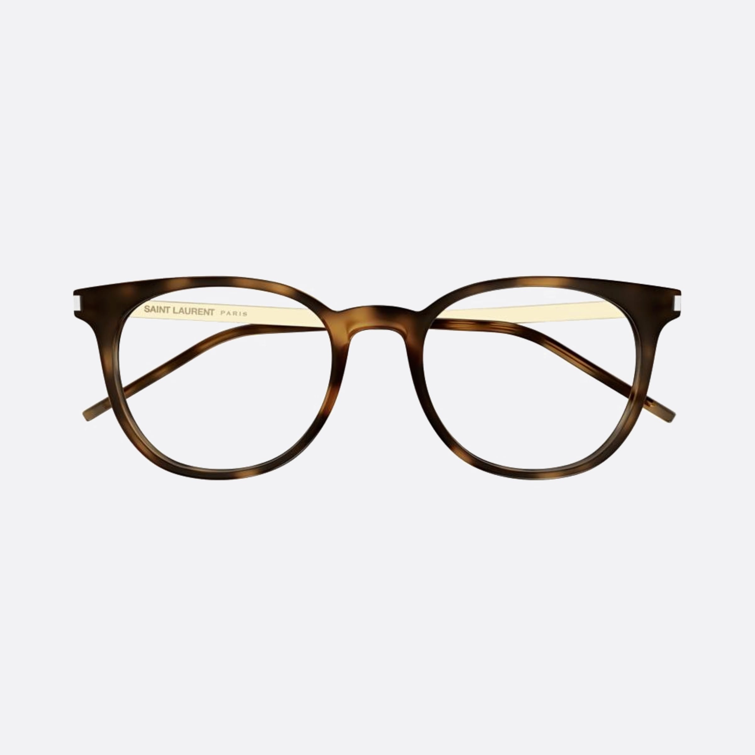 Saint 52mm Laurent Havana Round Unisex Eyeglasses - Main View