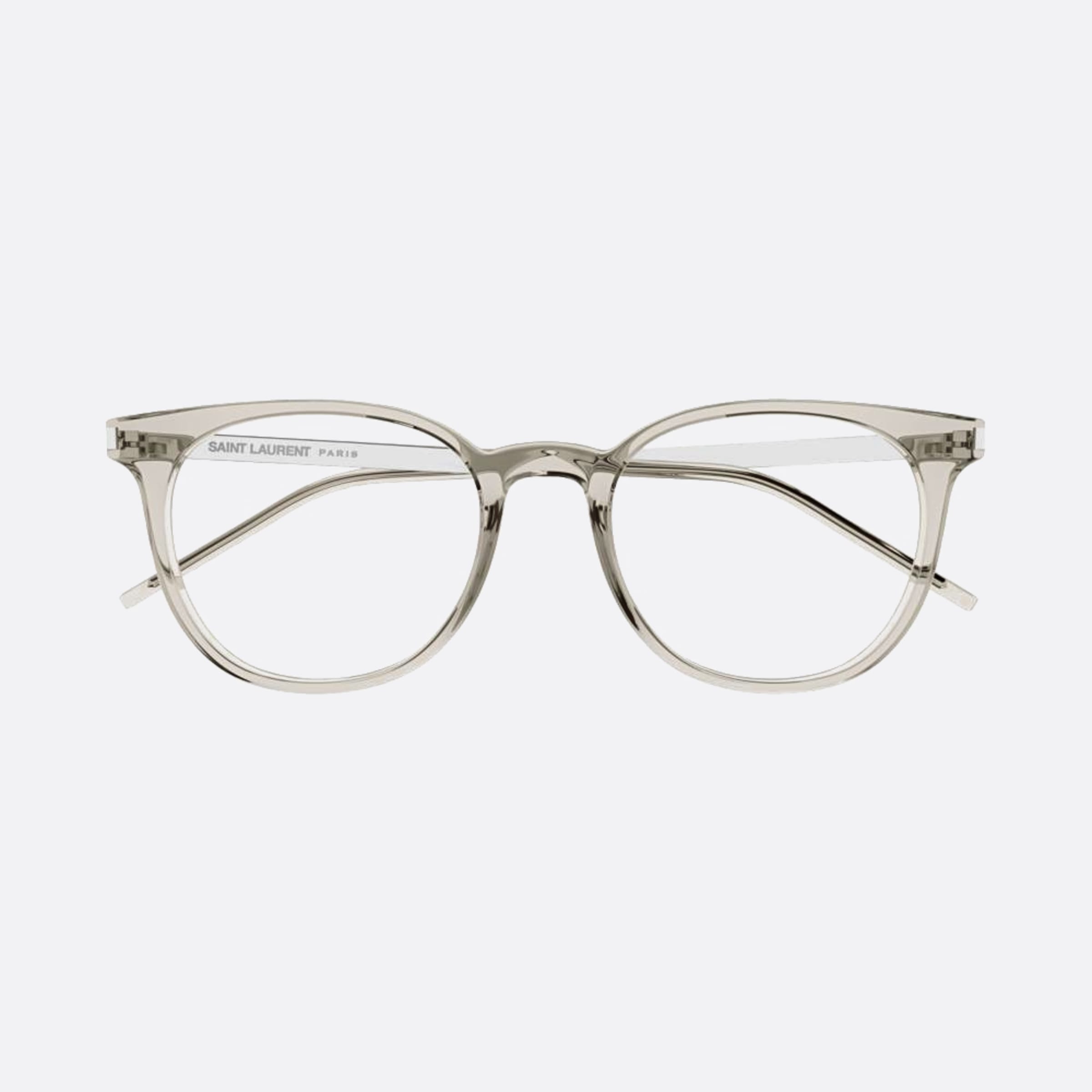 Saint 52mm Laurent Brown Round Unisex Eyeglasses - Main View
