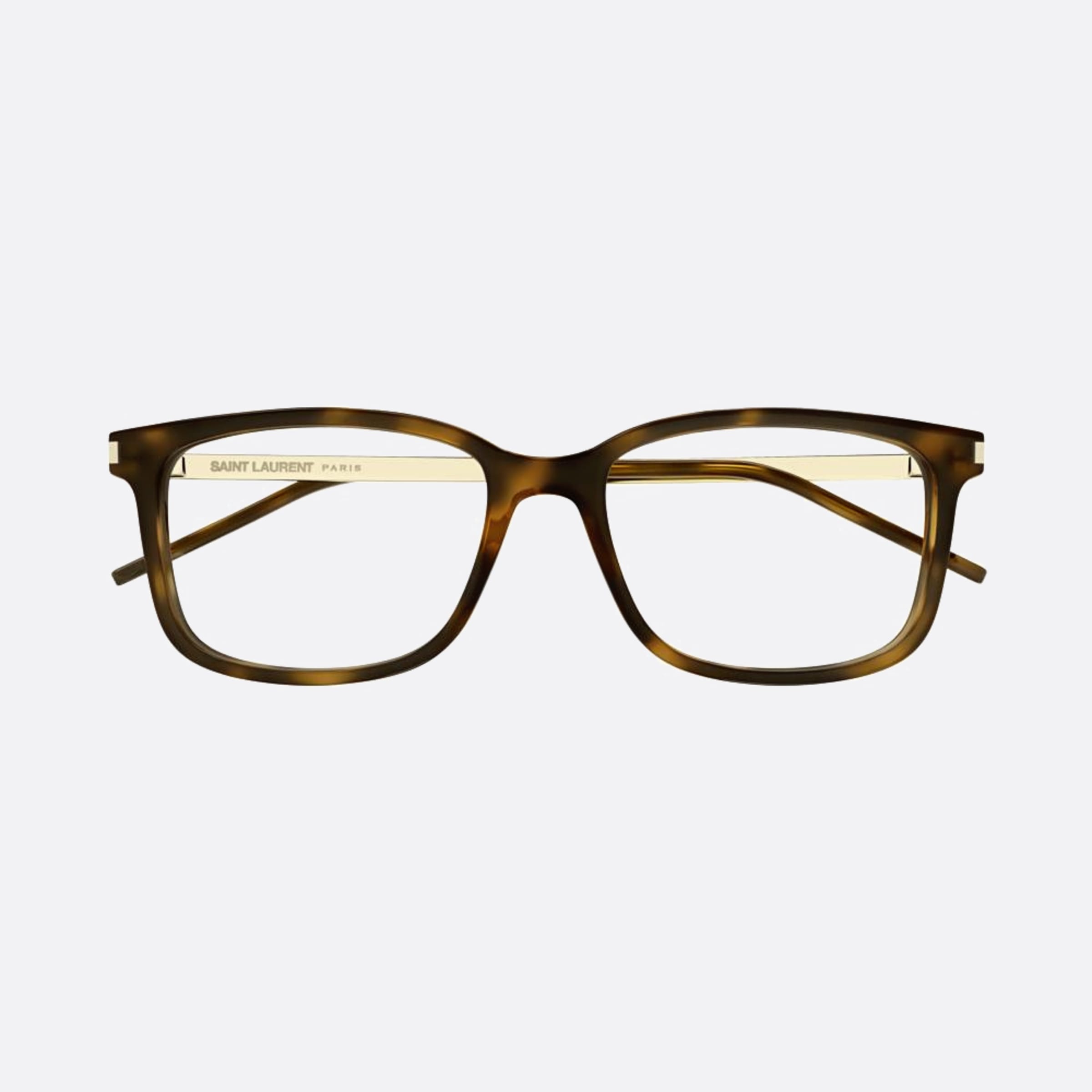 Saint 55mm Laurent Havana Squared Unisex Eyeglasses - Main View