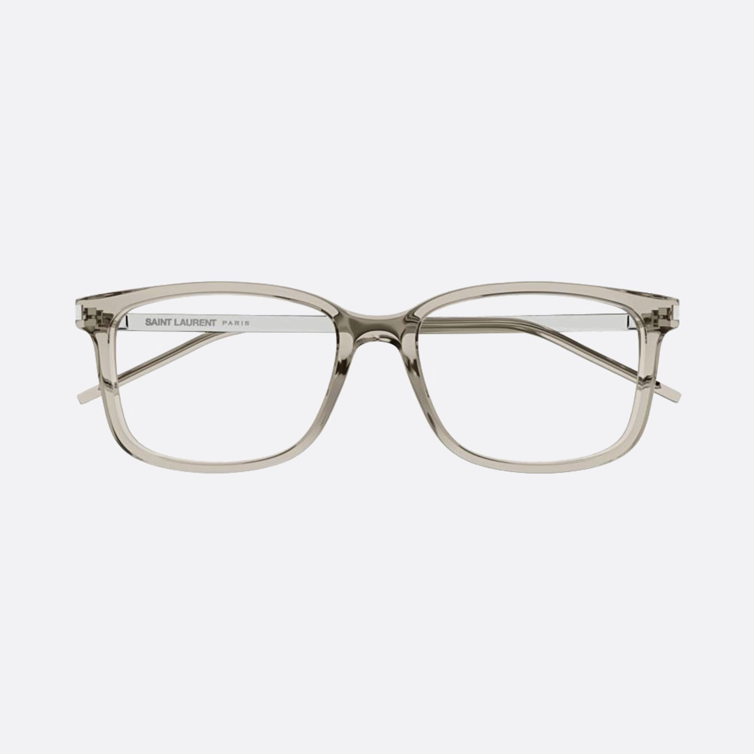 Saint 55mm Laurent Brown Squared Unisex Eyeglasses - Main View