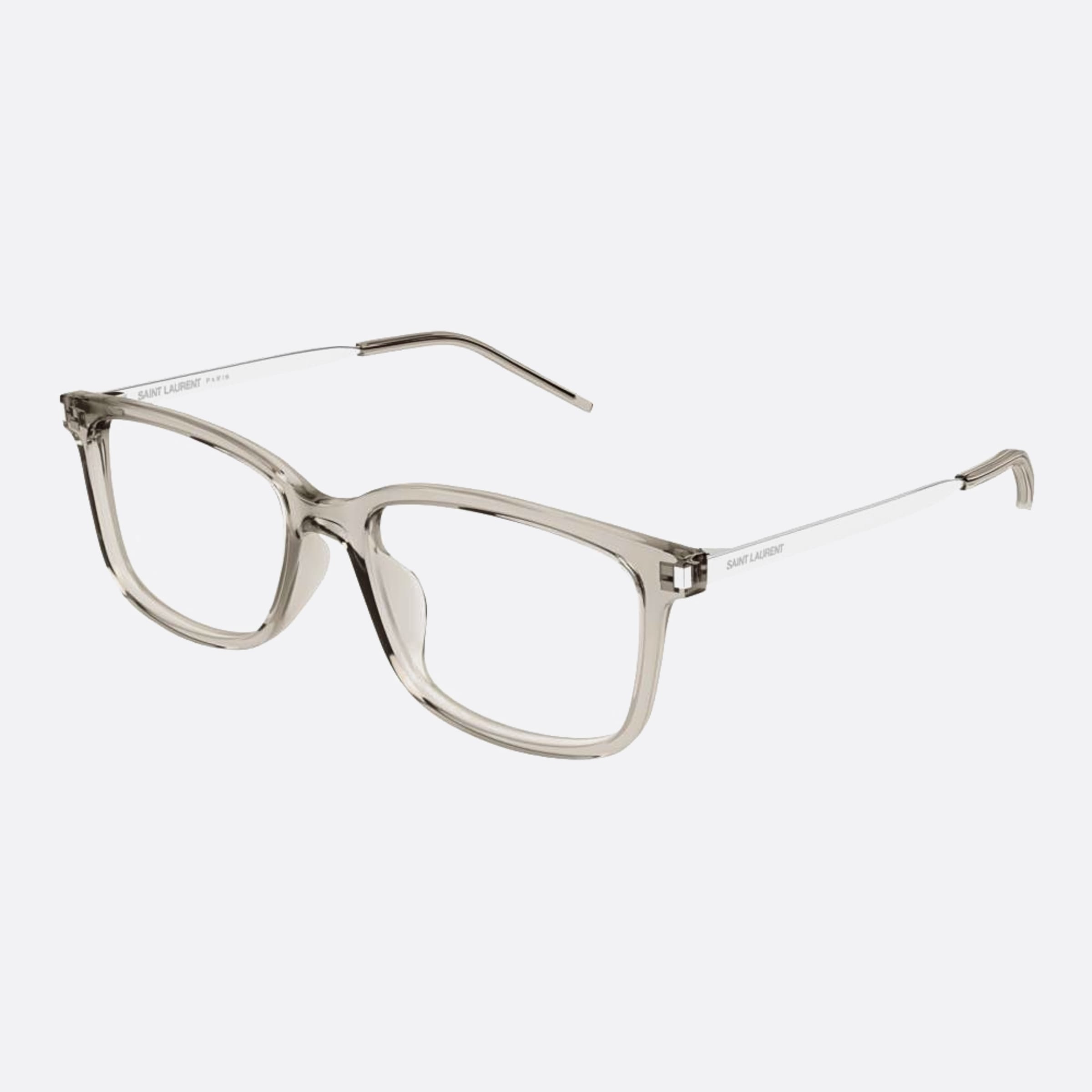 Saint 55mm Laurent Brown Squared Unisex Eyeglasses - Side View
