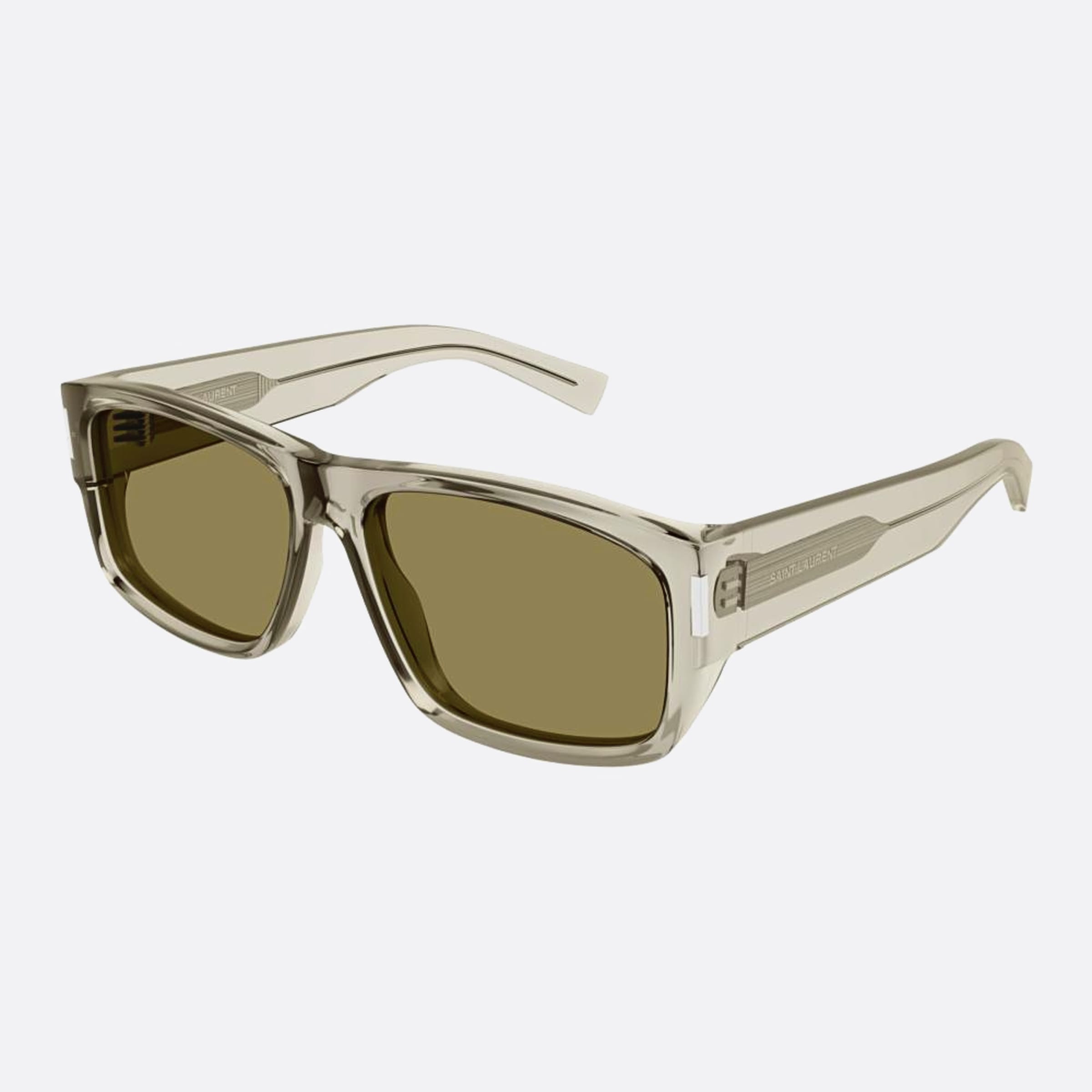 Saint 59mm Laurent Tbebr Brown Squared Man Sunglasses - Side View