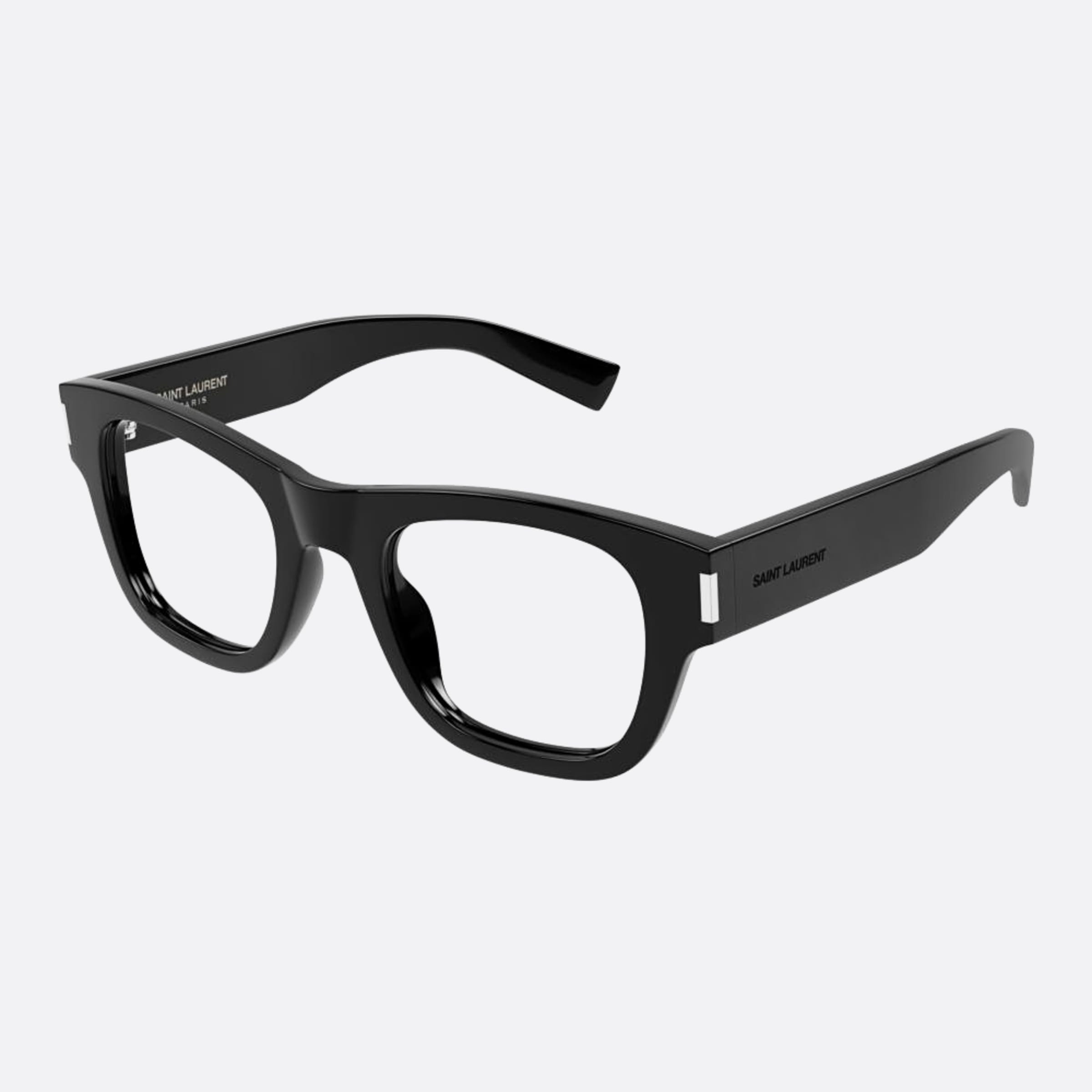 Saint 50mm Laurent Black Squared Unisex Eyeglasses - Side View