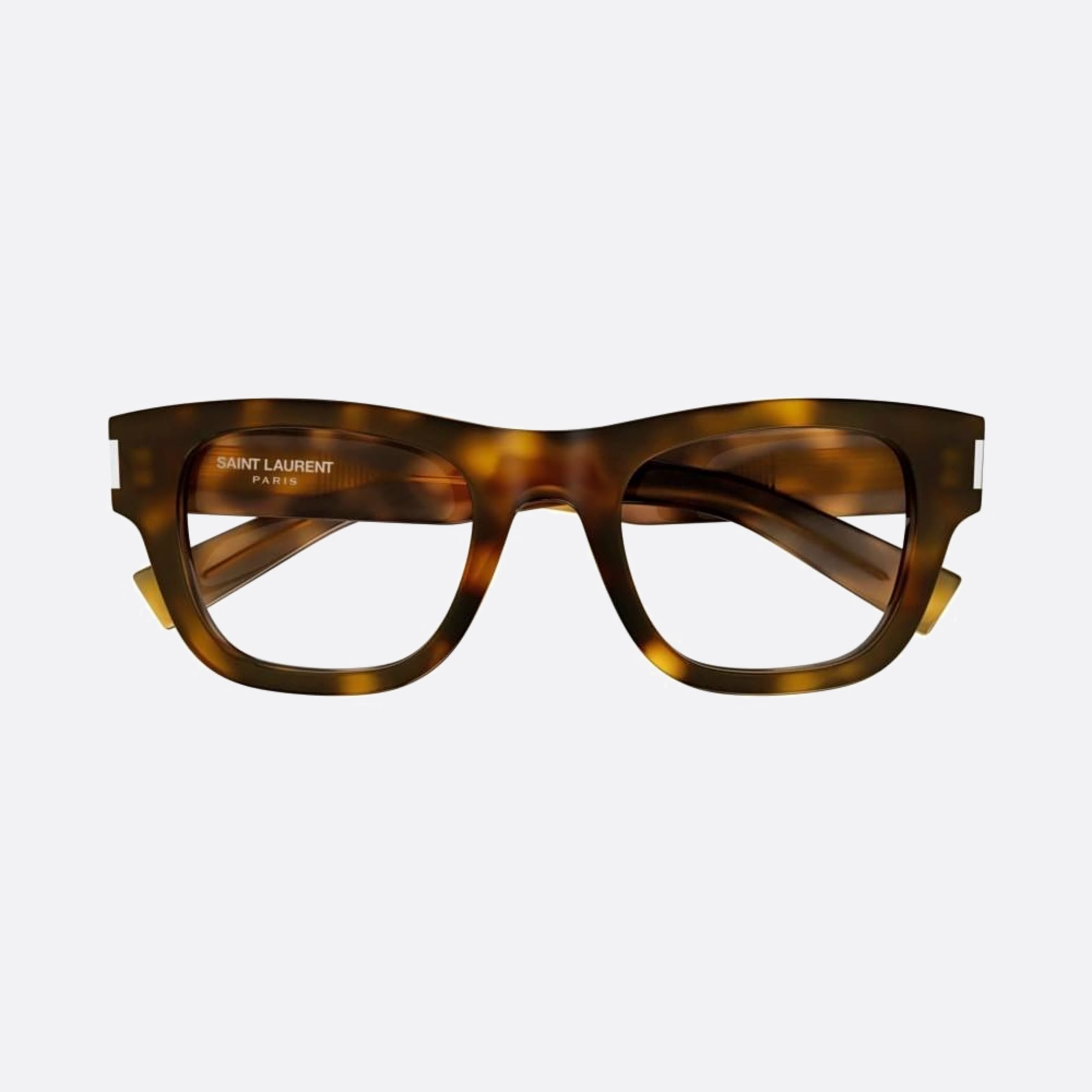 Saint 50mm Laurent Havana Squared Unisex Eyeglasses - Main View
