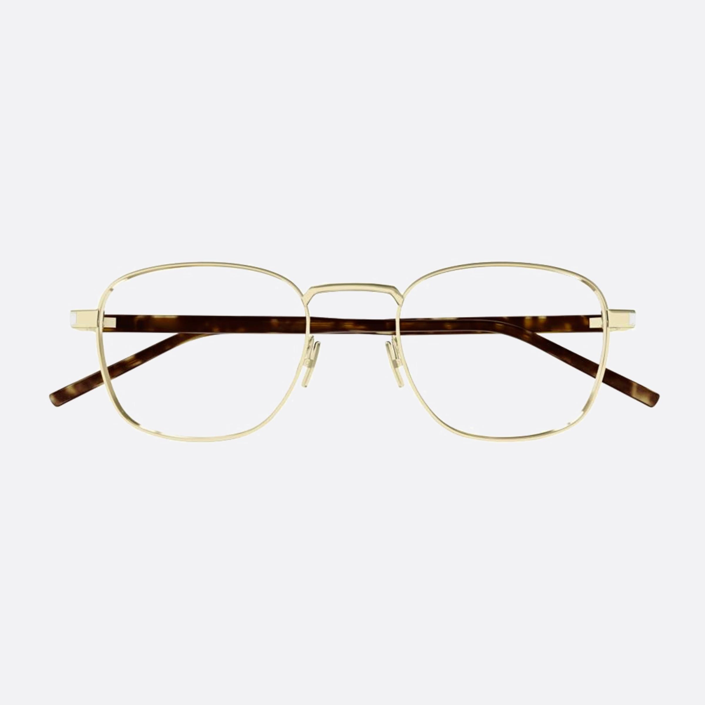 Saint 51mm Laurent Gold Round Unisex Eyeglasses - Main View