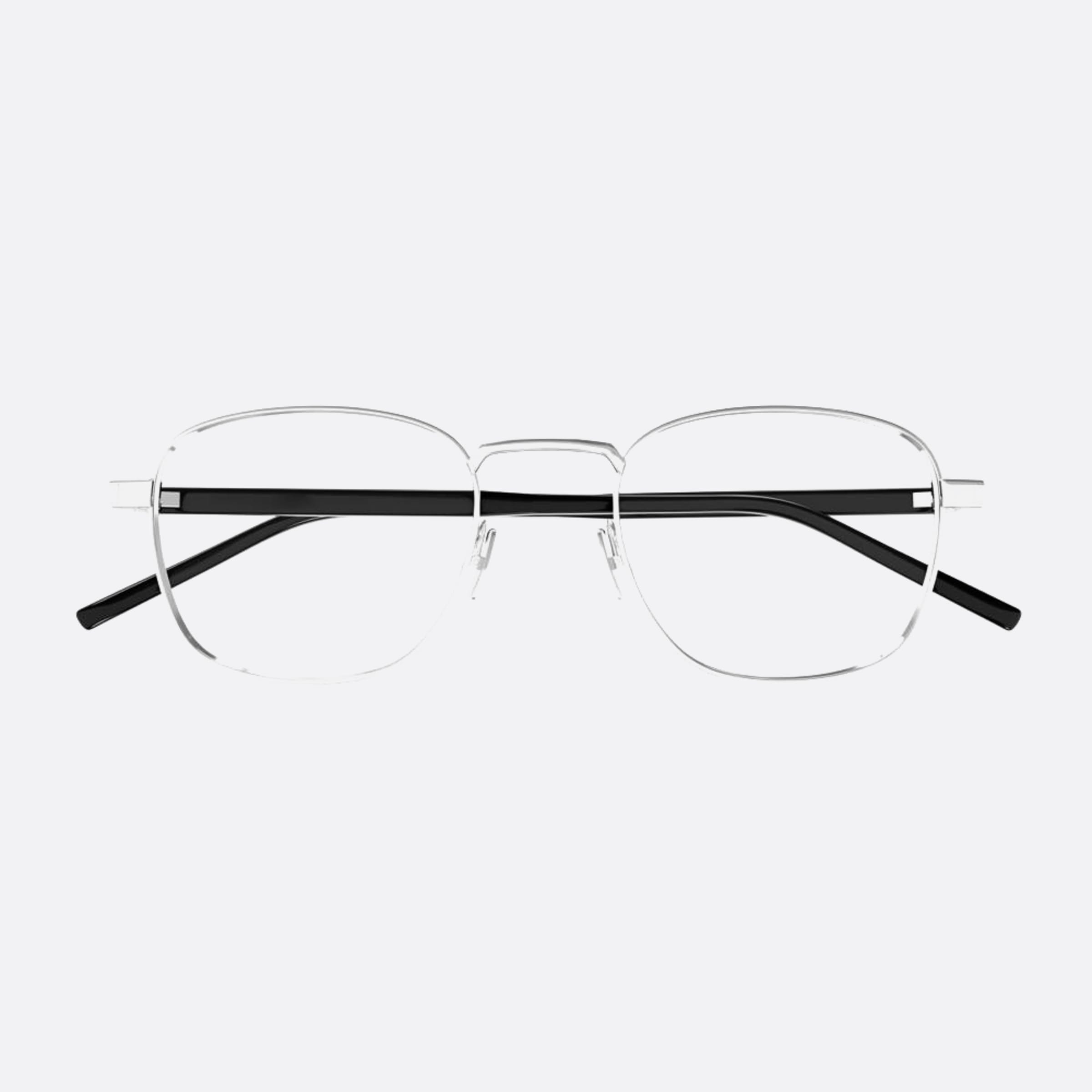 Saint 53mm Laurent Silver Round Unisex Eyeglasses - Main View