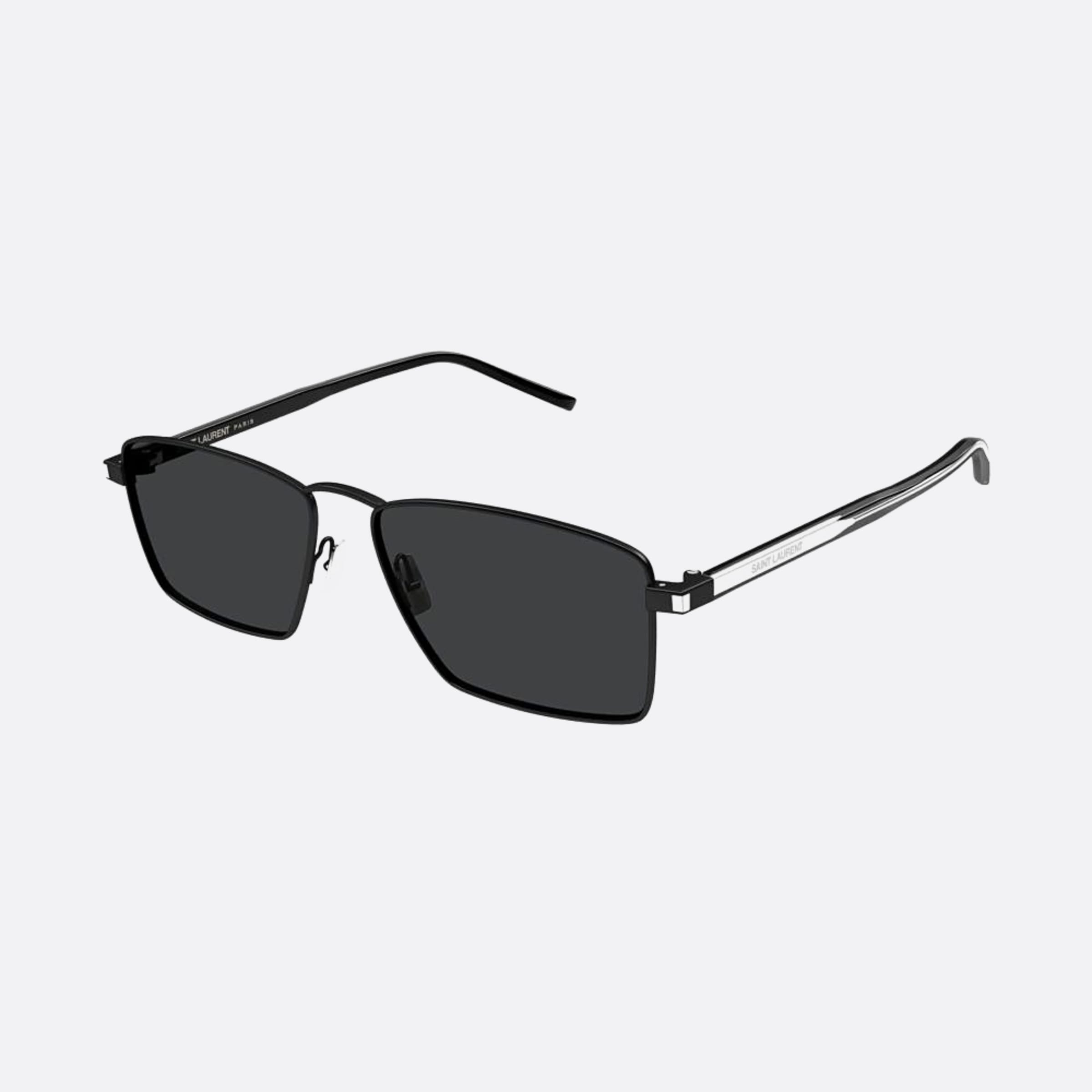 Saint 57mm Laurent Black Rectangle Woman Sunglasses - Side View