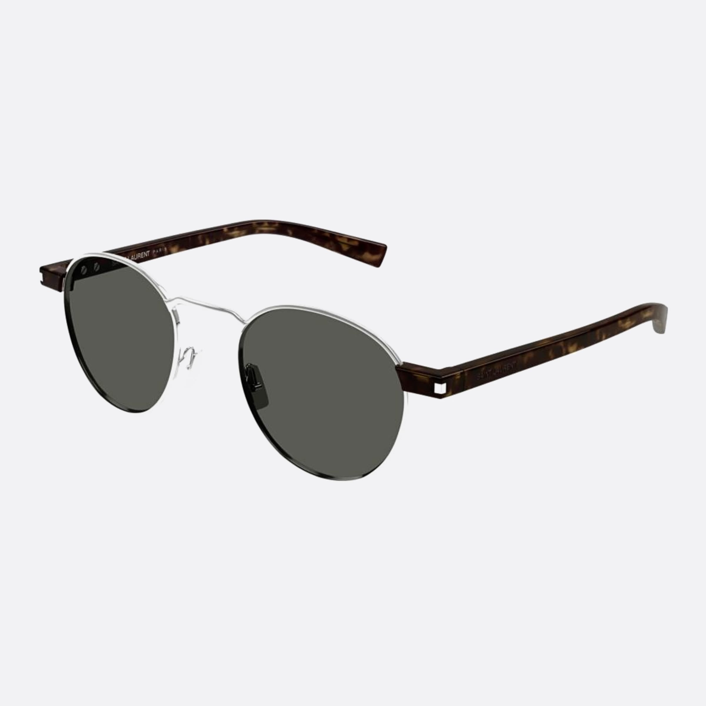 Saint 49mm Laurent Black Round Man Sunglasses - Side View