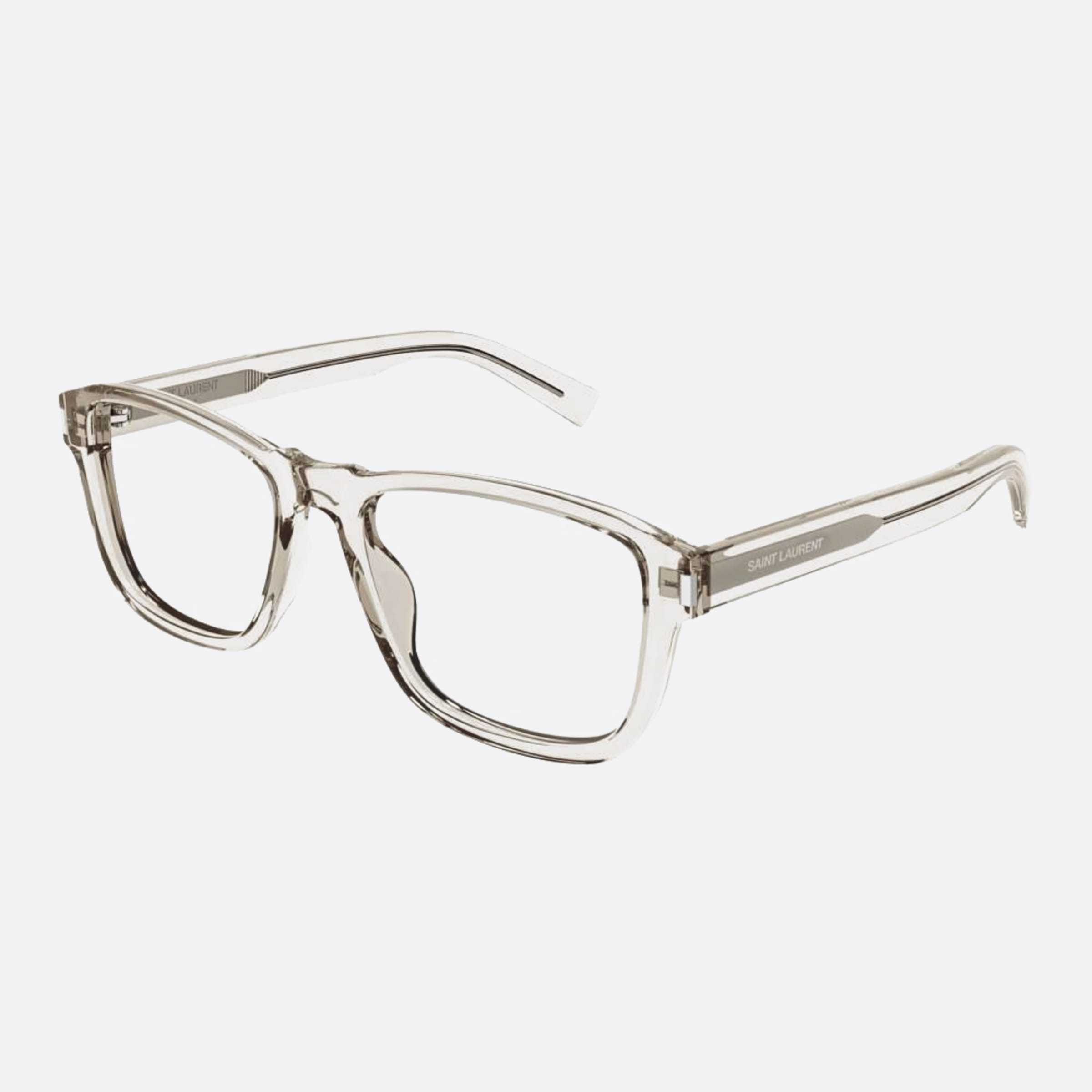 Saint 54mm Laurent Opt Brown Squared Man Eyeglasses - Side View