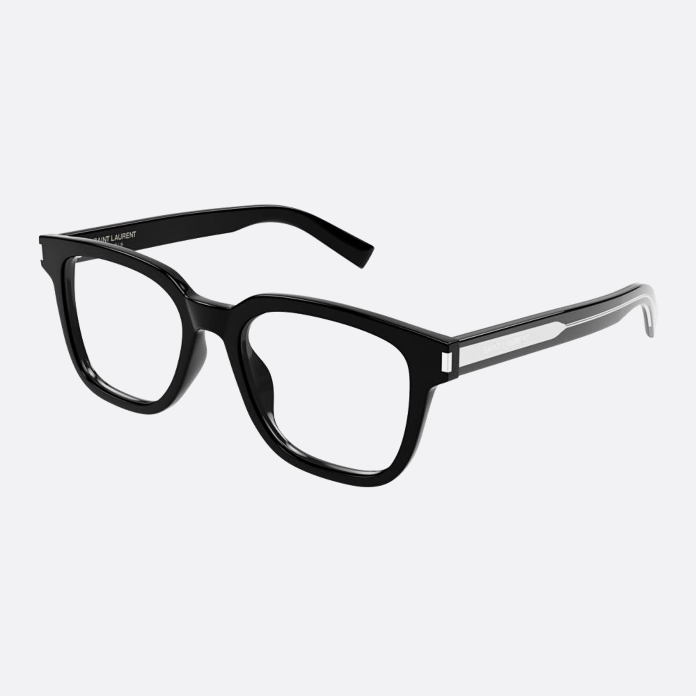 Saint 52mm Laurent Opt Black Squared Man Eyeglasses - Side View