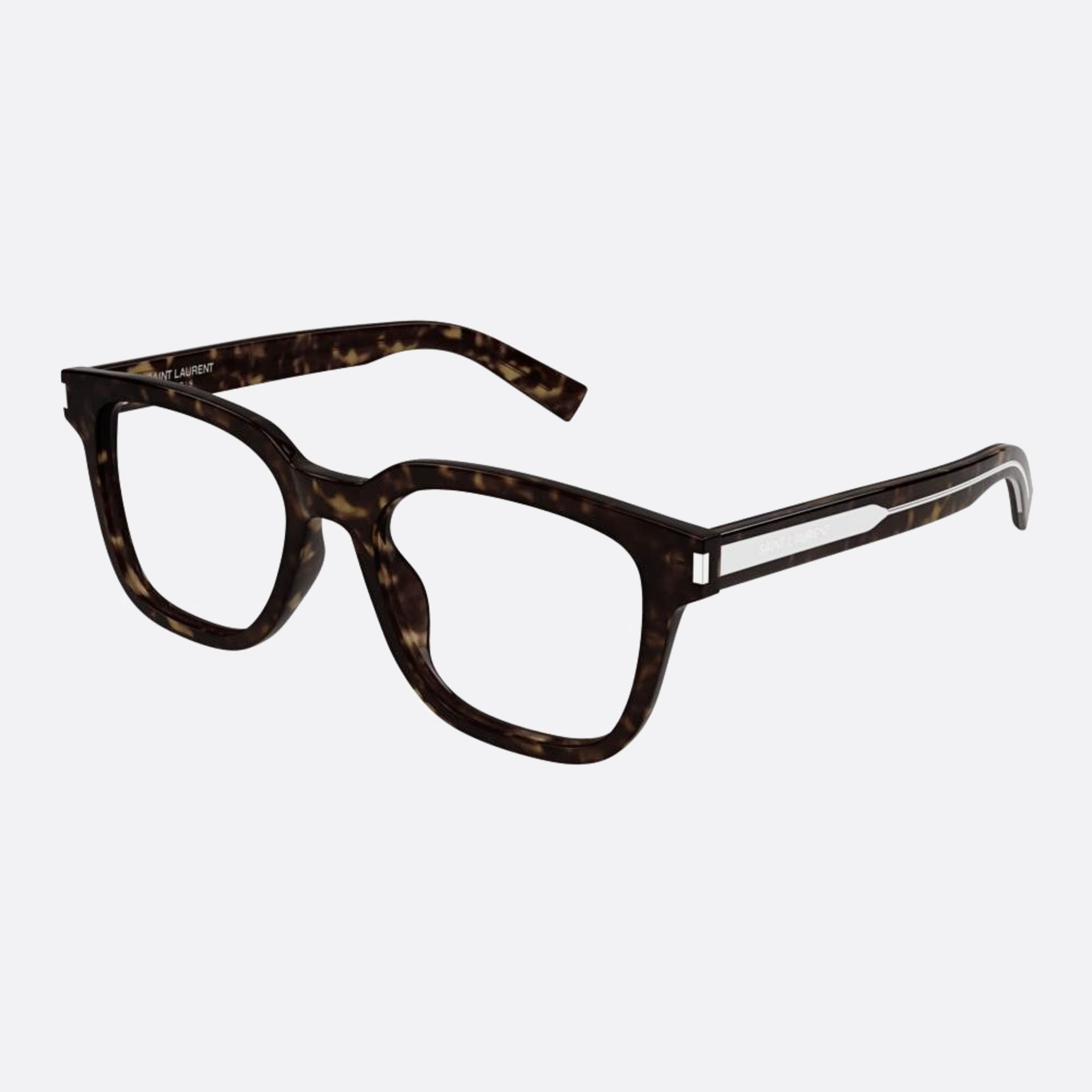 Saint 52mm Laurent Opt Havana Squared Man Eyeglasses - Side View