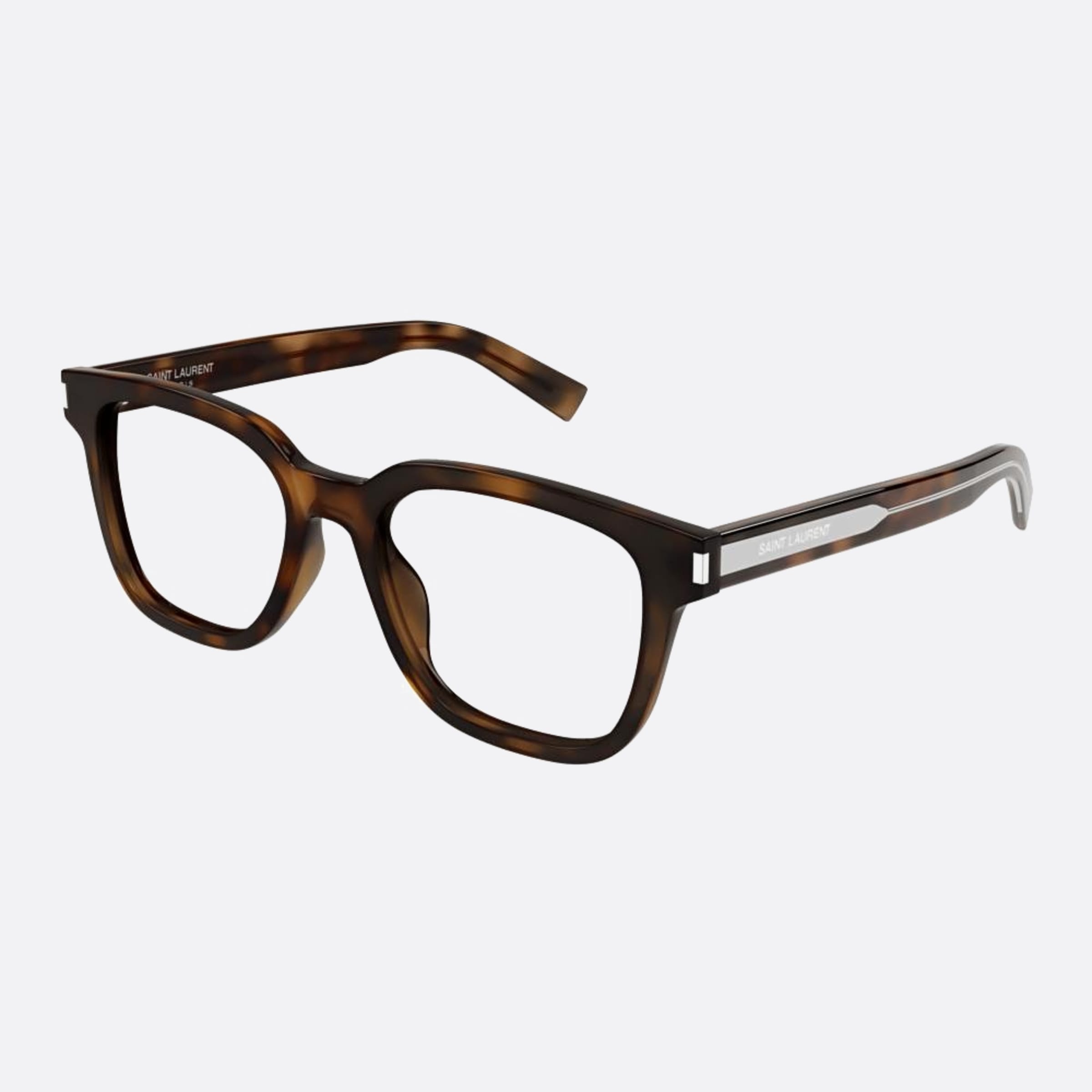 Saint 52mm Laurent Opt Havana Squared Man Eyeglasses - Side View