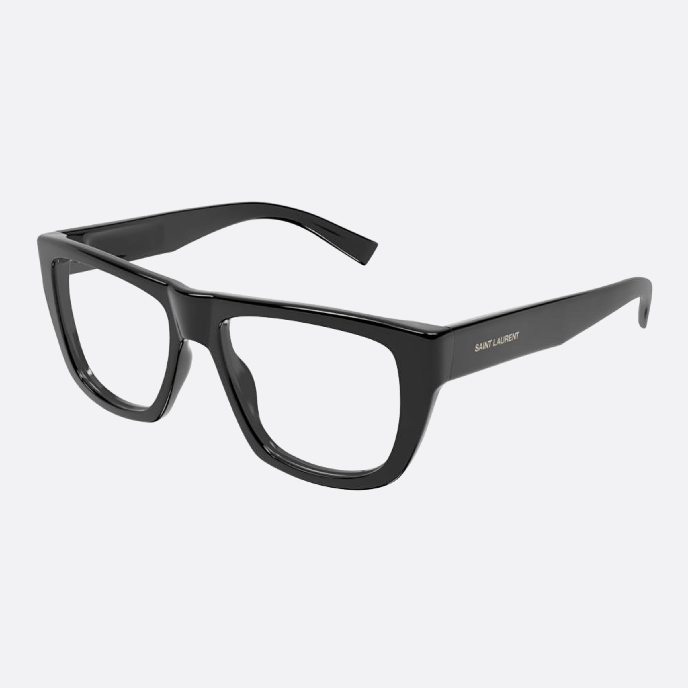 Saint 55mm Laurent Black Squared Unisex Eyeglasses - Side View