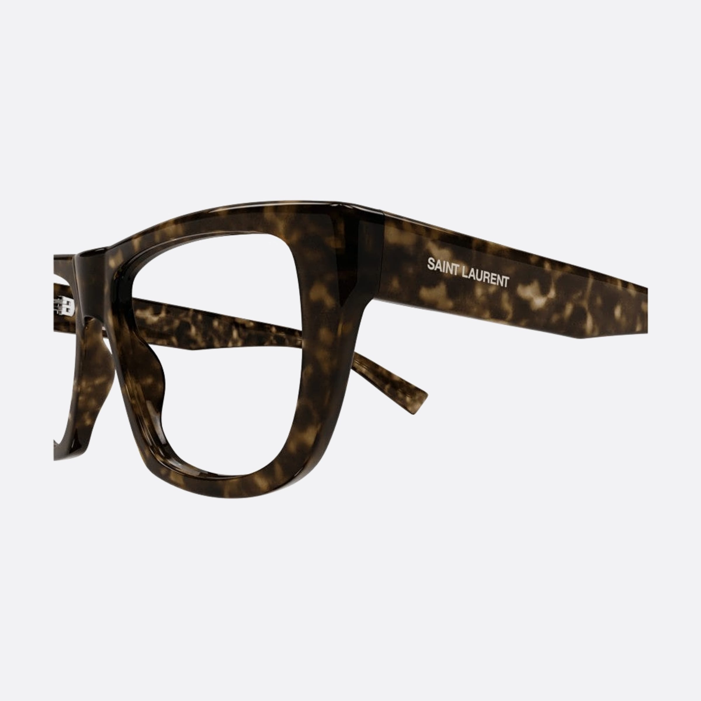 Saint 55mm Laurent Havana Squared Unisex Eyeglasses - Detail View